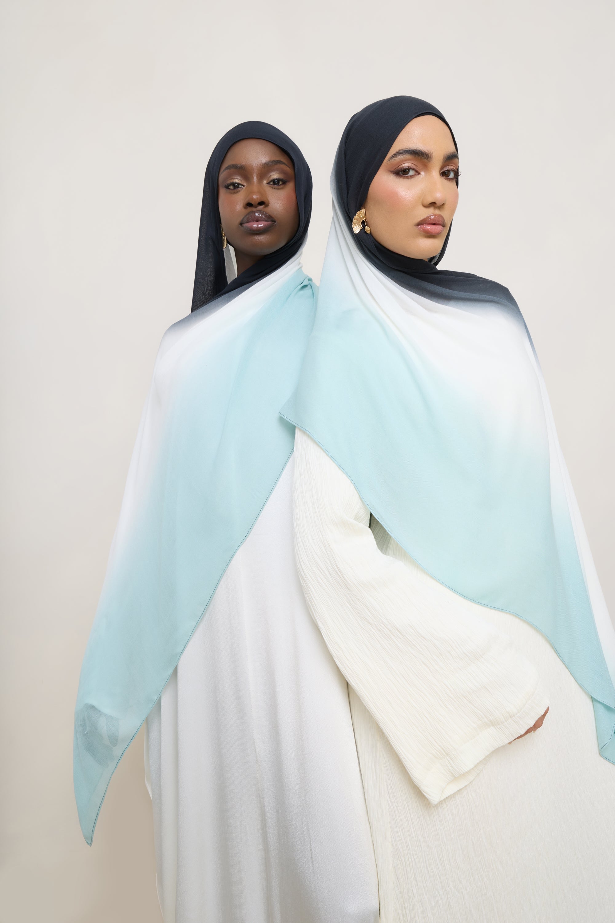 Ombre Modal Hijab - Aquatic Noir Hijabs Veiled
