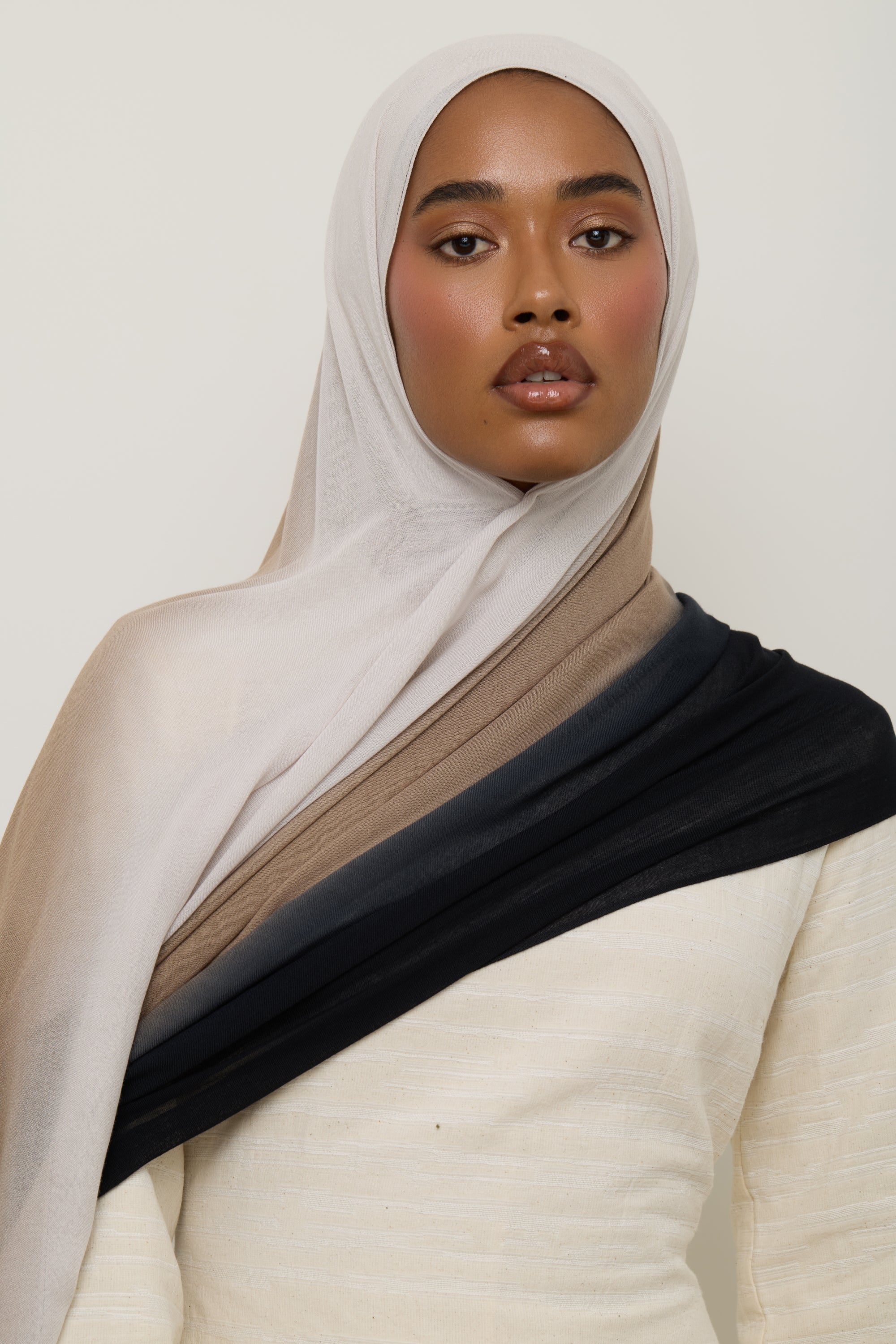 Ombre Modal Hijab - Ash Mocha Hijabs Veiled