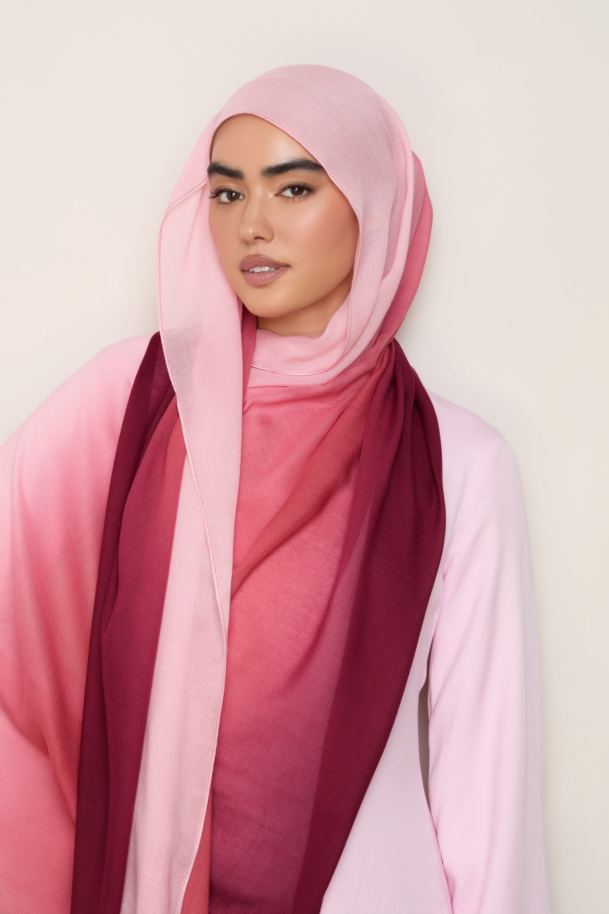 Ombre Modal Hijab - Chalk Pink Hijabs Veiled
