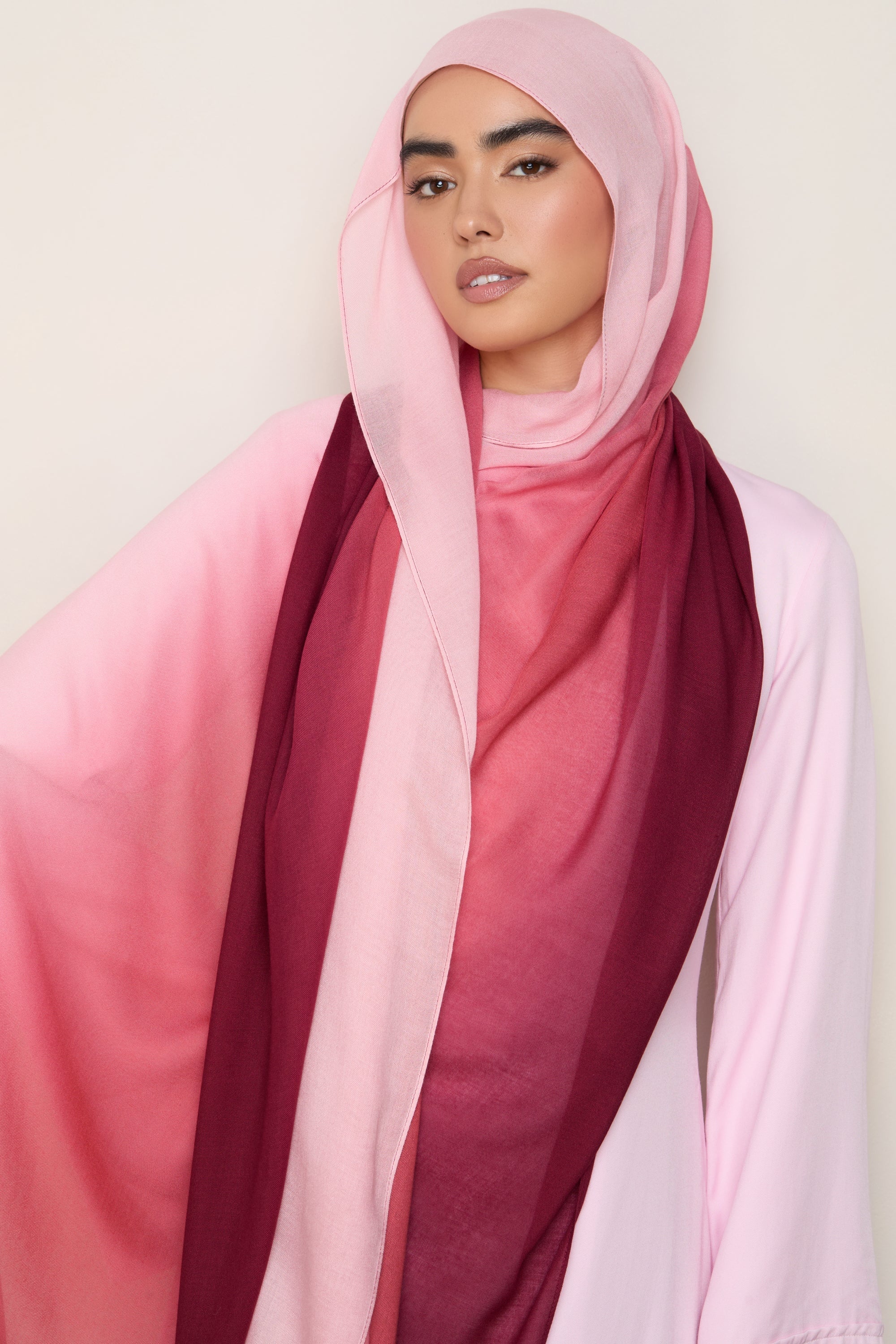 Ombre Modal Hijab - Chalk Pink Hijabs Veiled