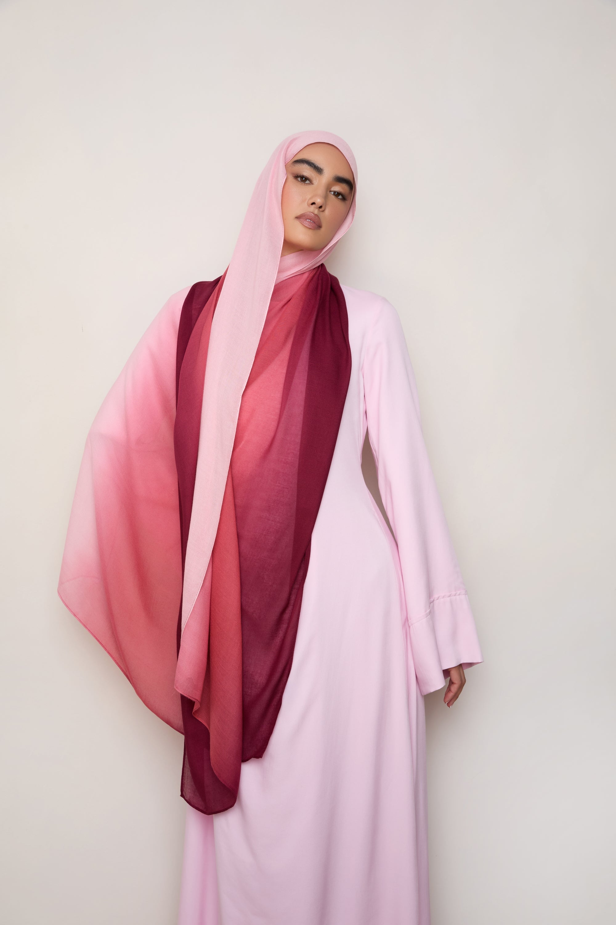 Ombre Modal Hijab - Chalk Pink Hijabs Veiled