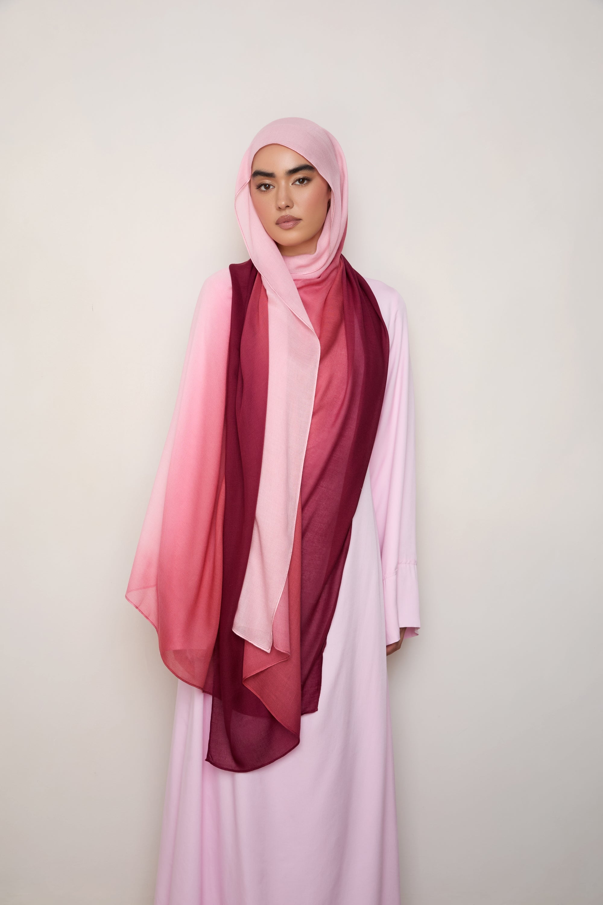 Ombre Modal Hijab - Chalk Pink Hijabs Veiled