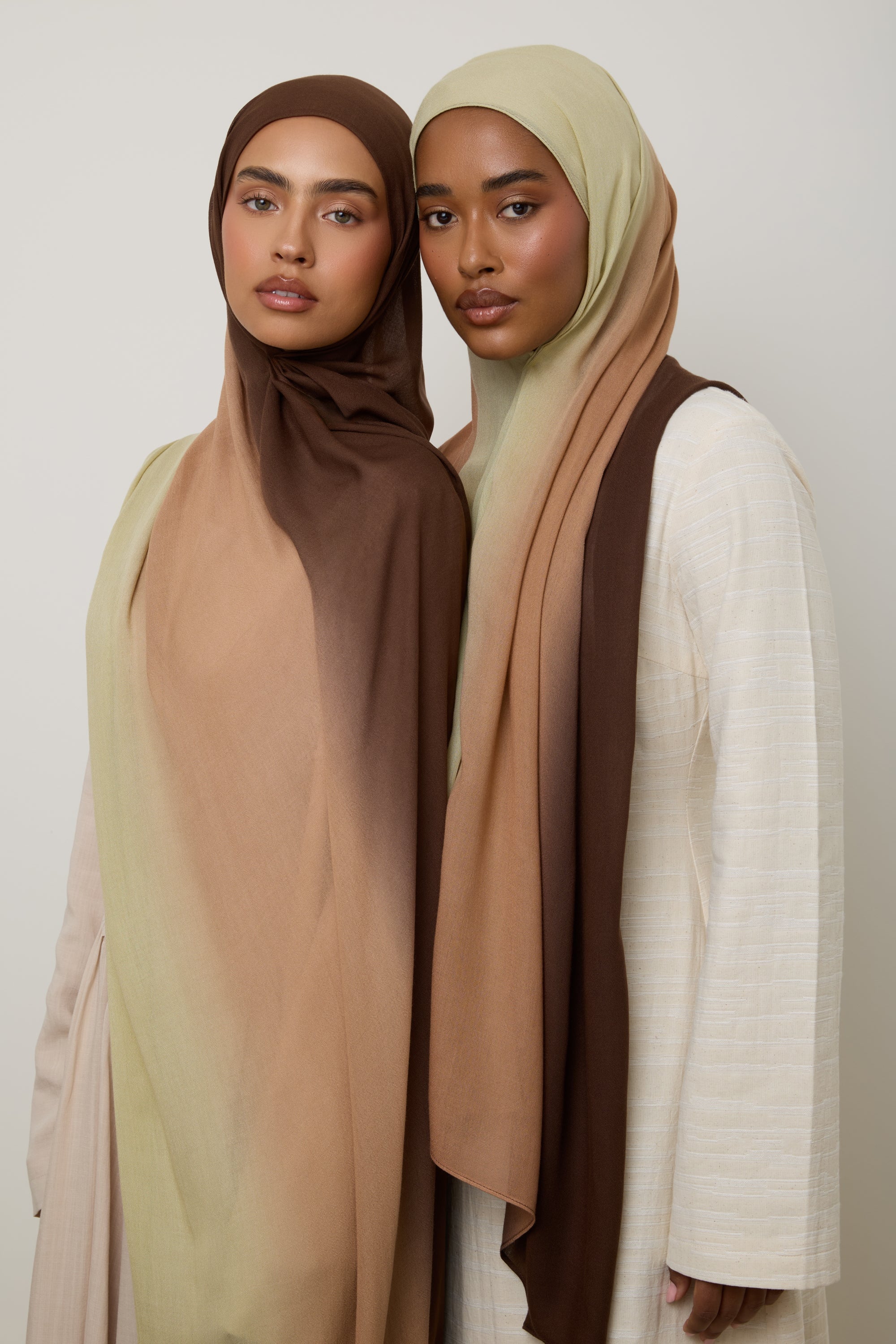 Ombre Modal Hijab - Chocolate Pistachio Hijab Veiled