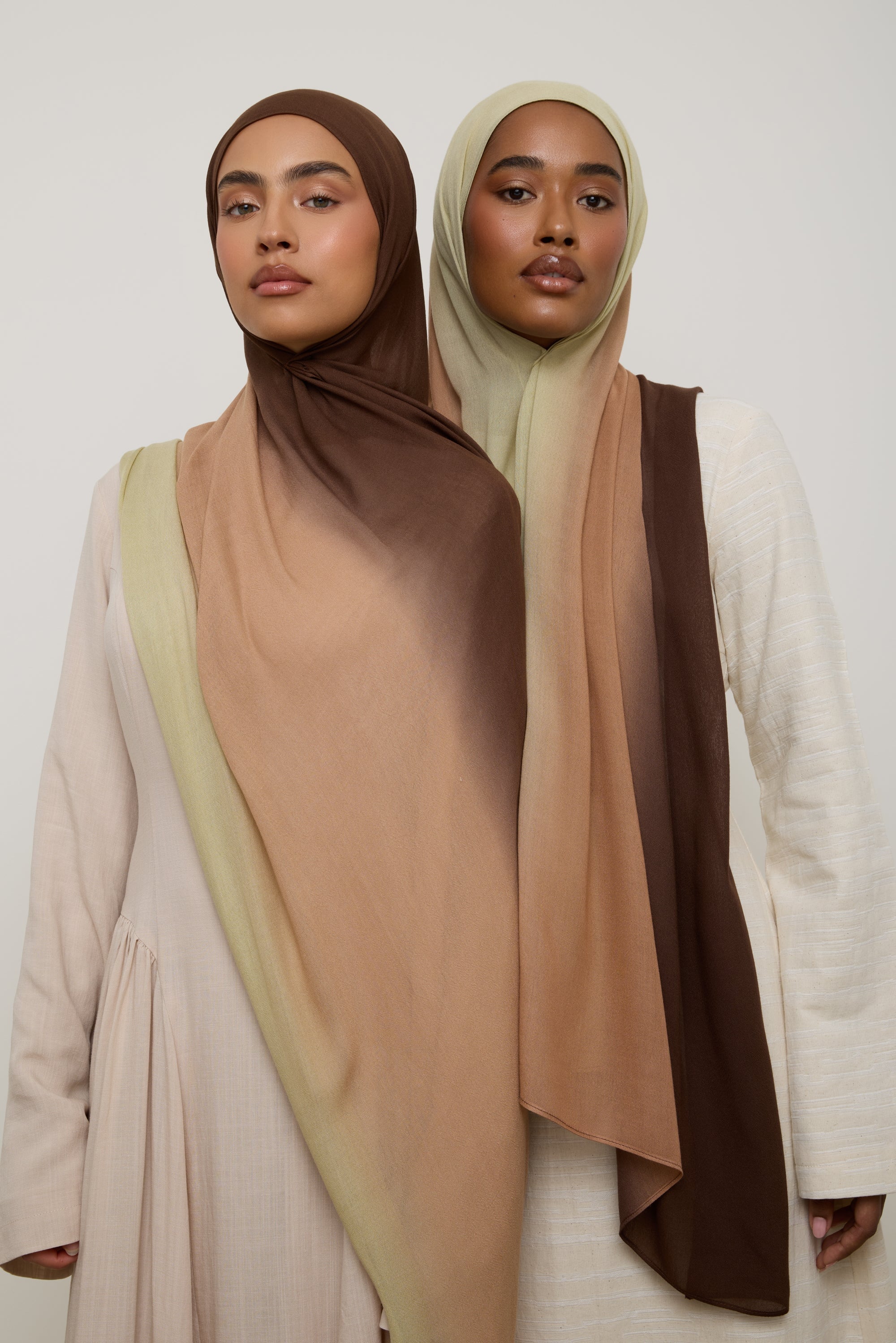 Ombre Modal Hijab - Chocolate Pistachio Hijab Veiled
