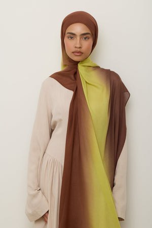 Ombre Modal Hijab - Citrus Fudge