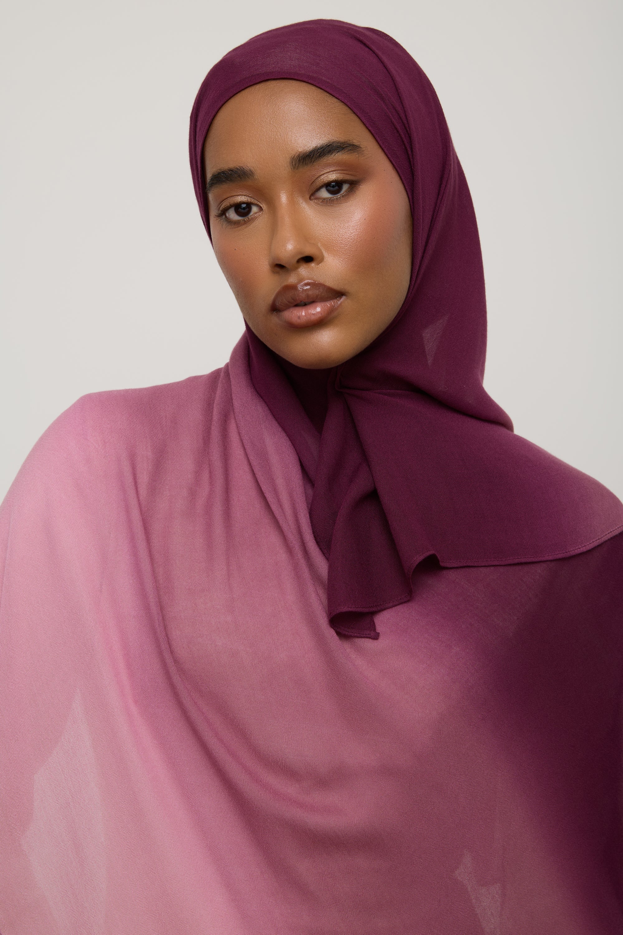 Ombre Modal Hijab - Clouded Rose Hijab Veiled
