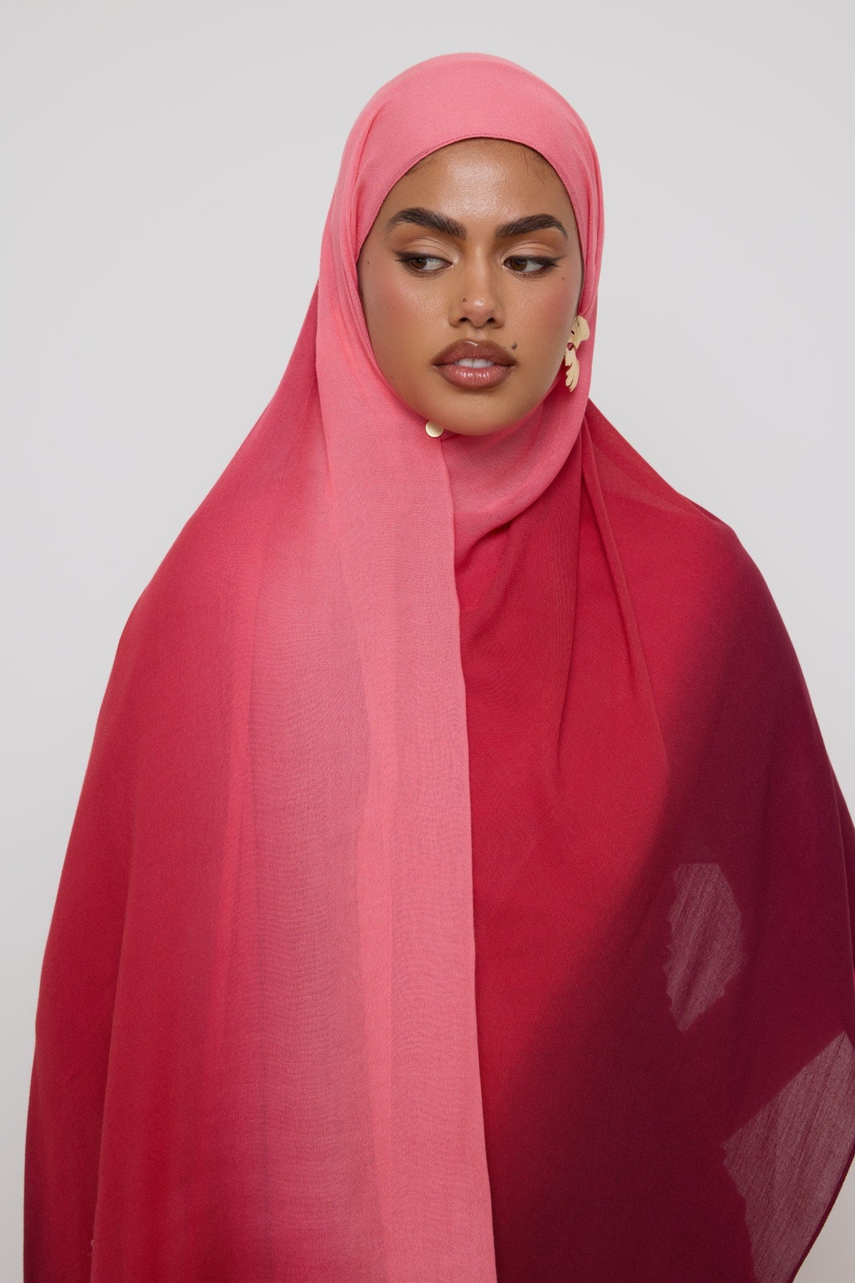 Ombre Modal Hijab - Deep Ruby Hijabs Veiled