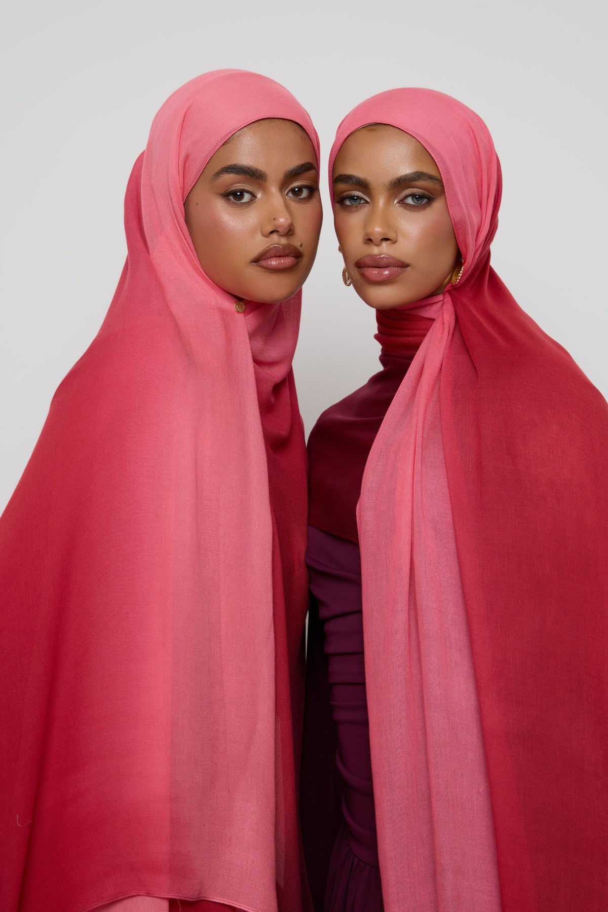 Ombre Modal Hijab - Deep Ruby Hijabs Veiled