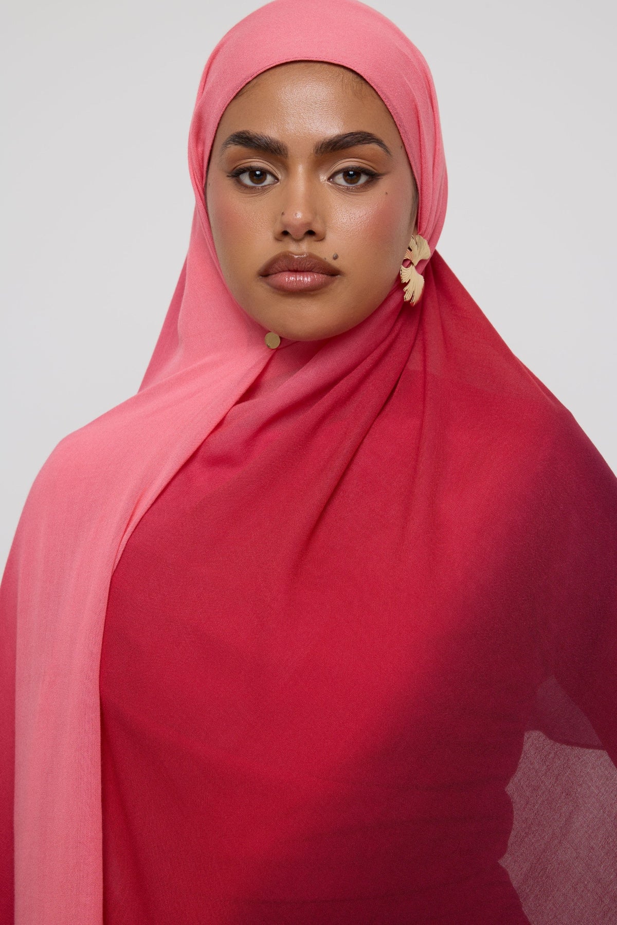 Ombre Modal Hijab - Deep Ruby Hijabs Veiled