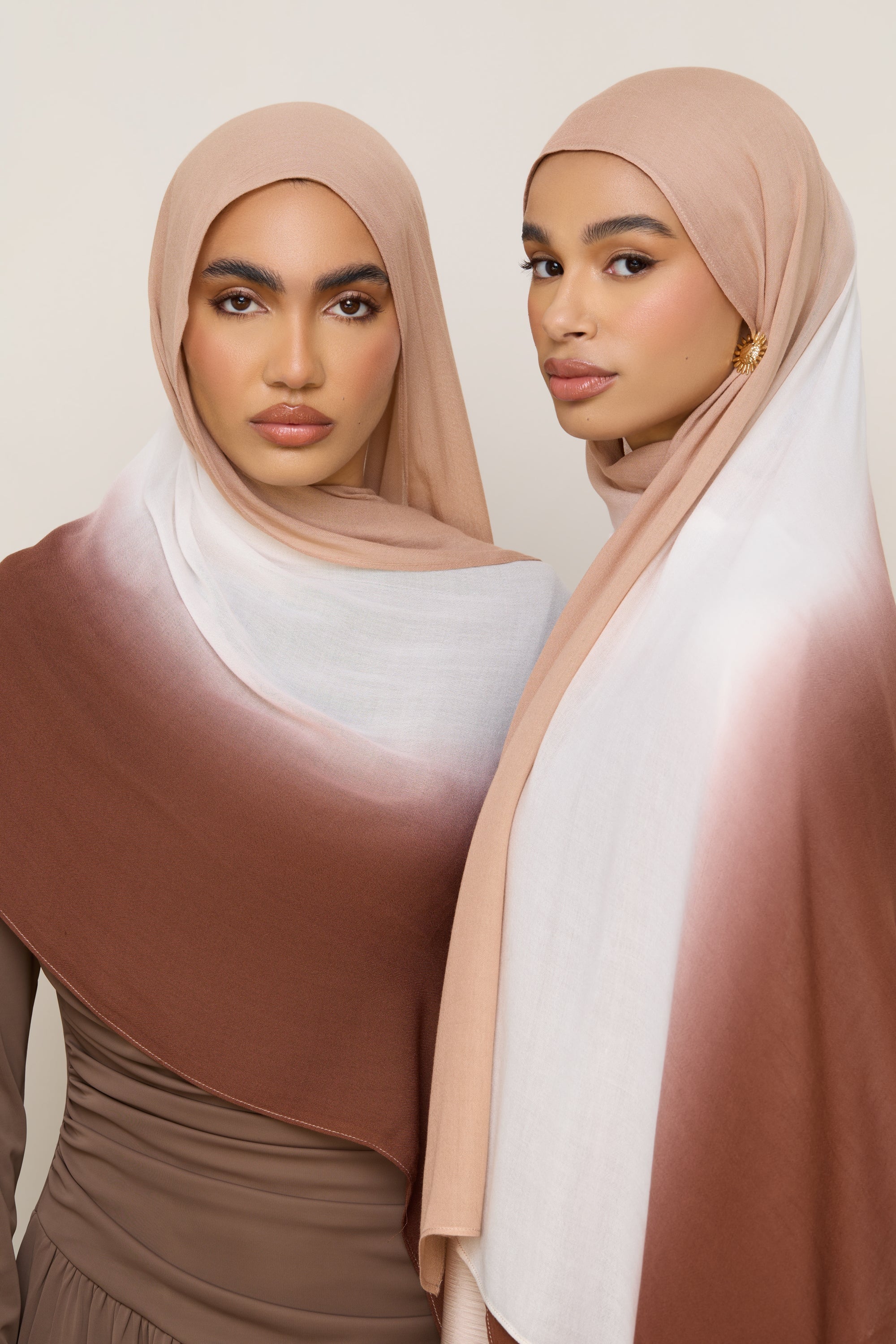 Ombre Modal Hijab - Earthy Neutrals Hijabs Veiled