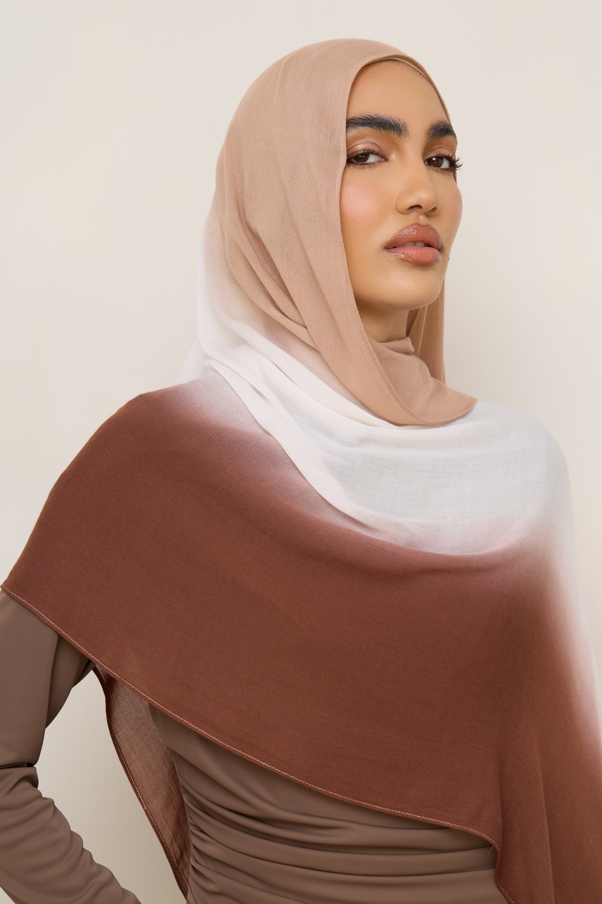 Ombre Modal Hijab - Earthy Neutrals Hijabs Veiled