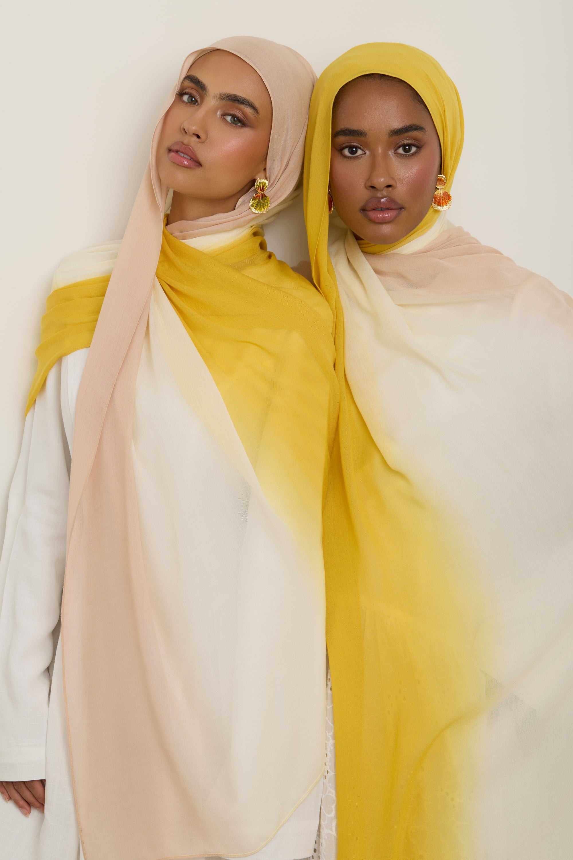 Ombre Modal Hijab - Golden Blush Hijab Veiled