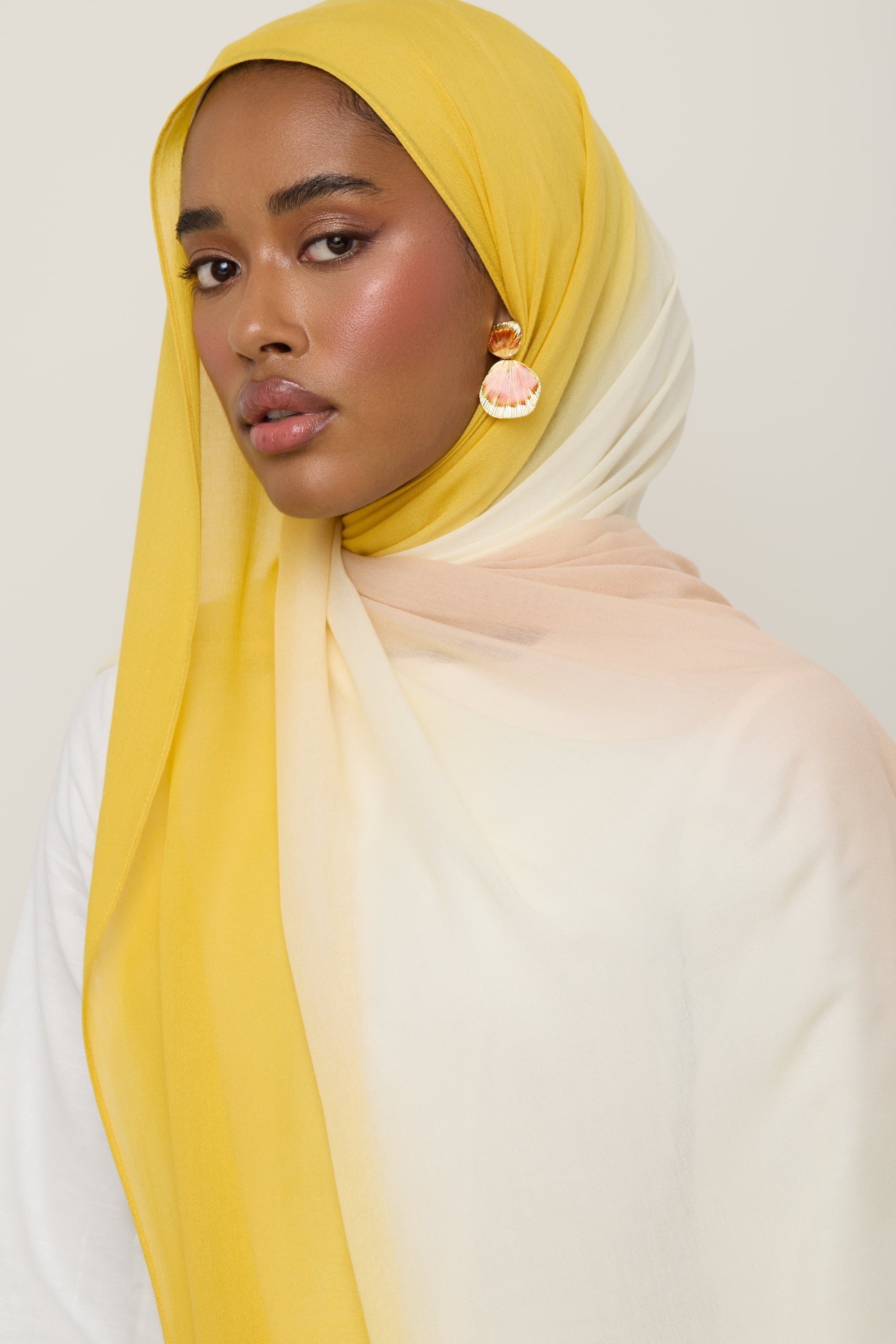 Ombre Modal Hijab - Golden Blush Hijab Veiled