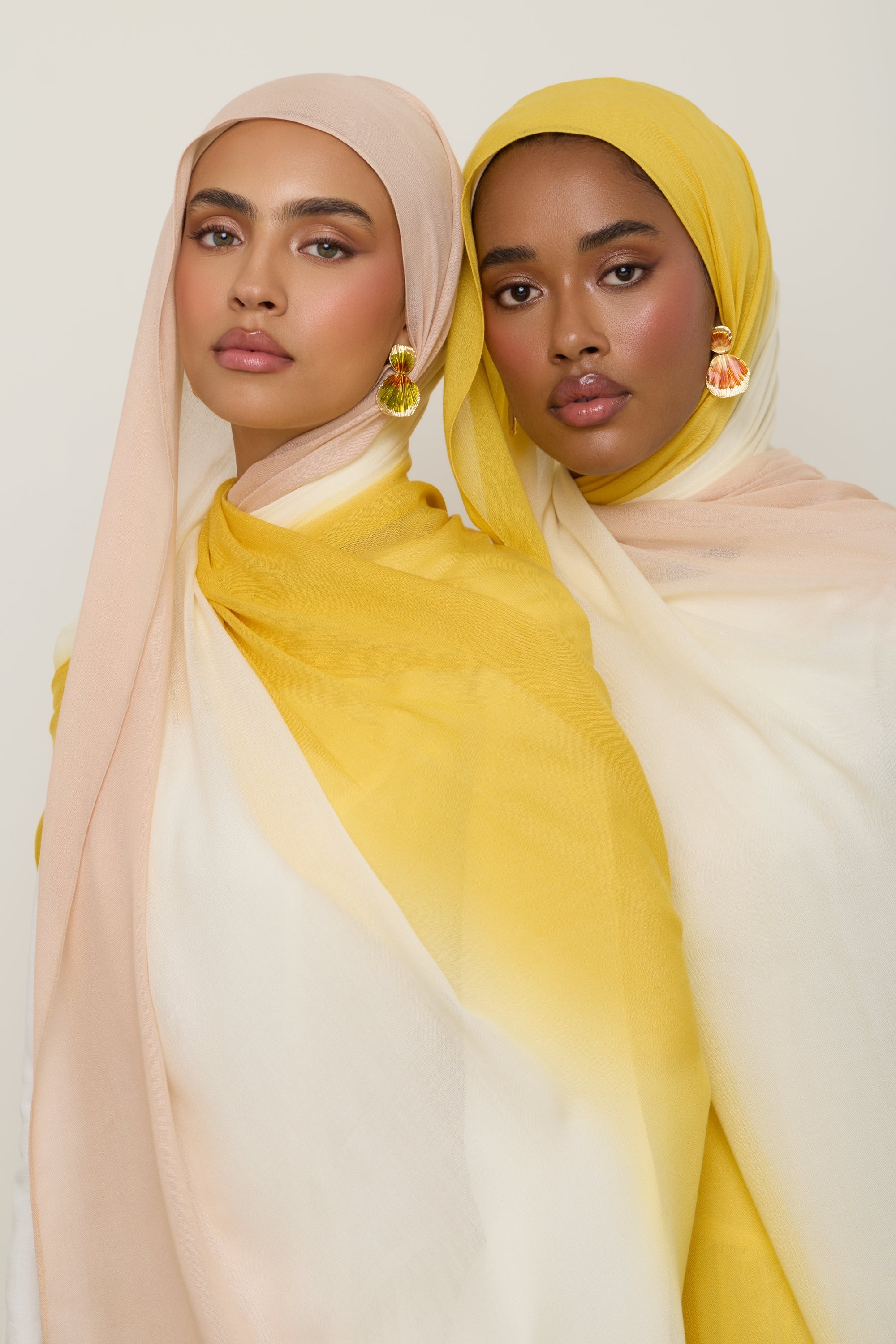 Ombre Modal Hijab - Golden Blush Hijab Veiled