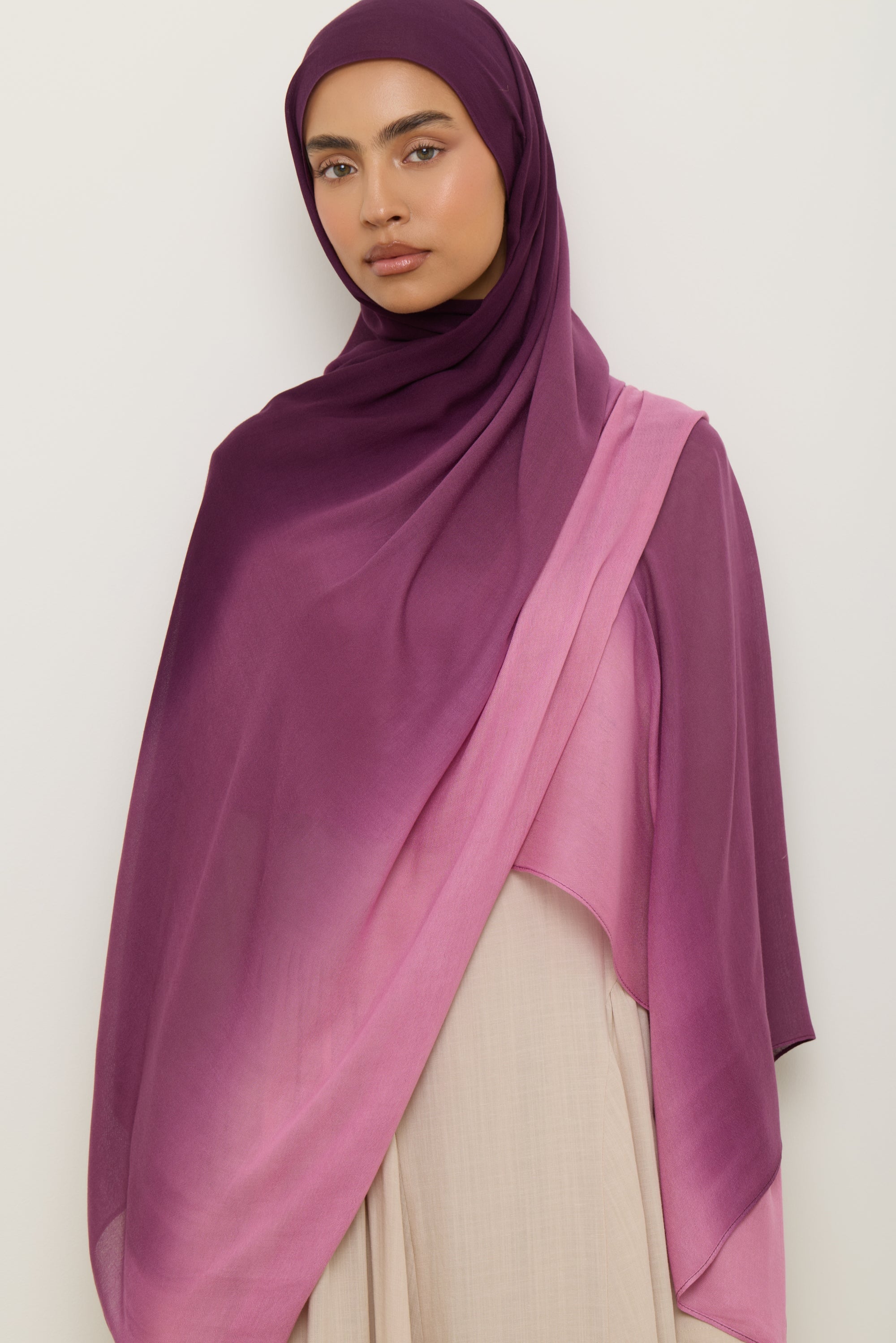 Ombre Modal Hijab - Grape Hijab Veiled