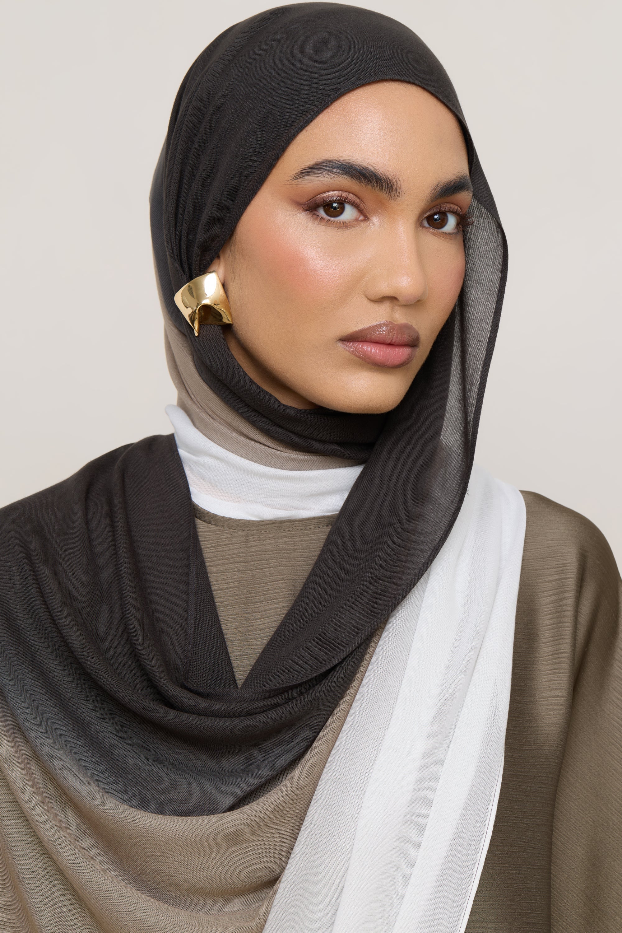 Ombre Modal Hijab - Khaki Wash Hijabs Veiled