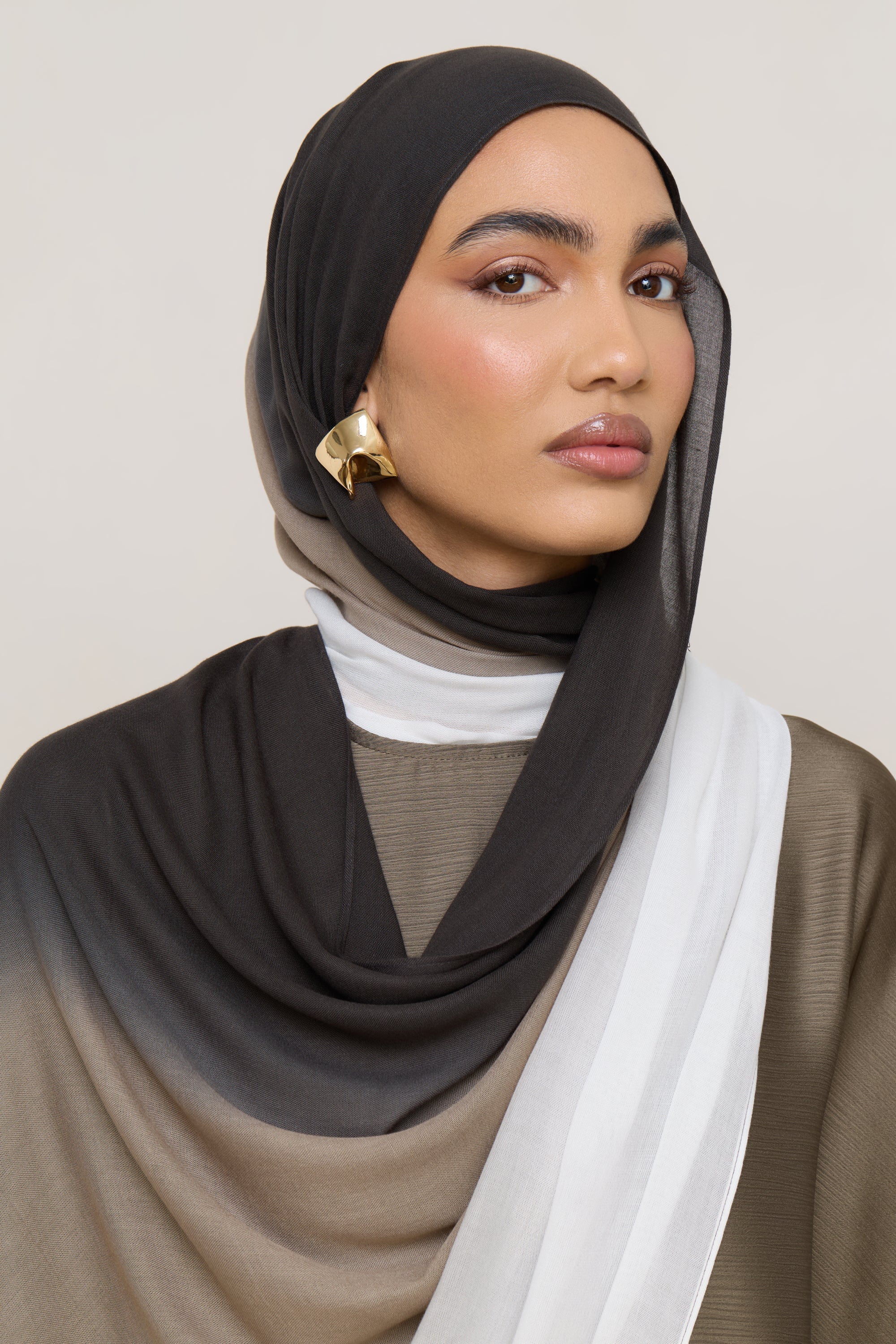 Ombre Modal Hijab - Khaki Wash Hijabs Veiled