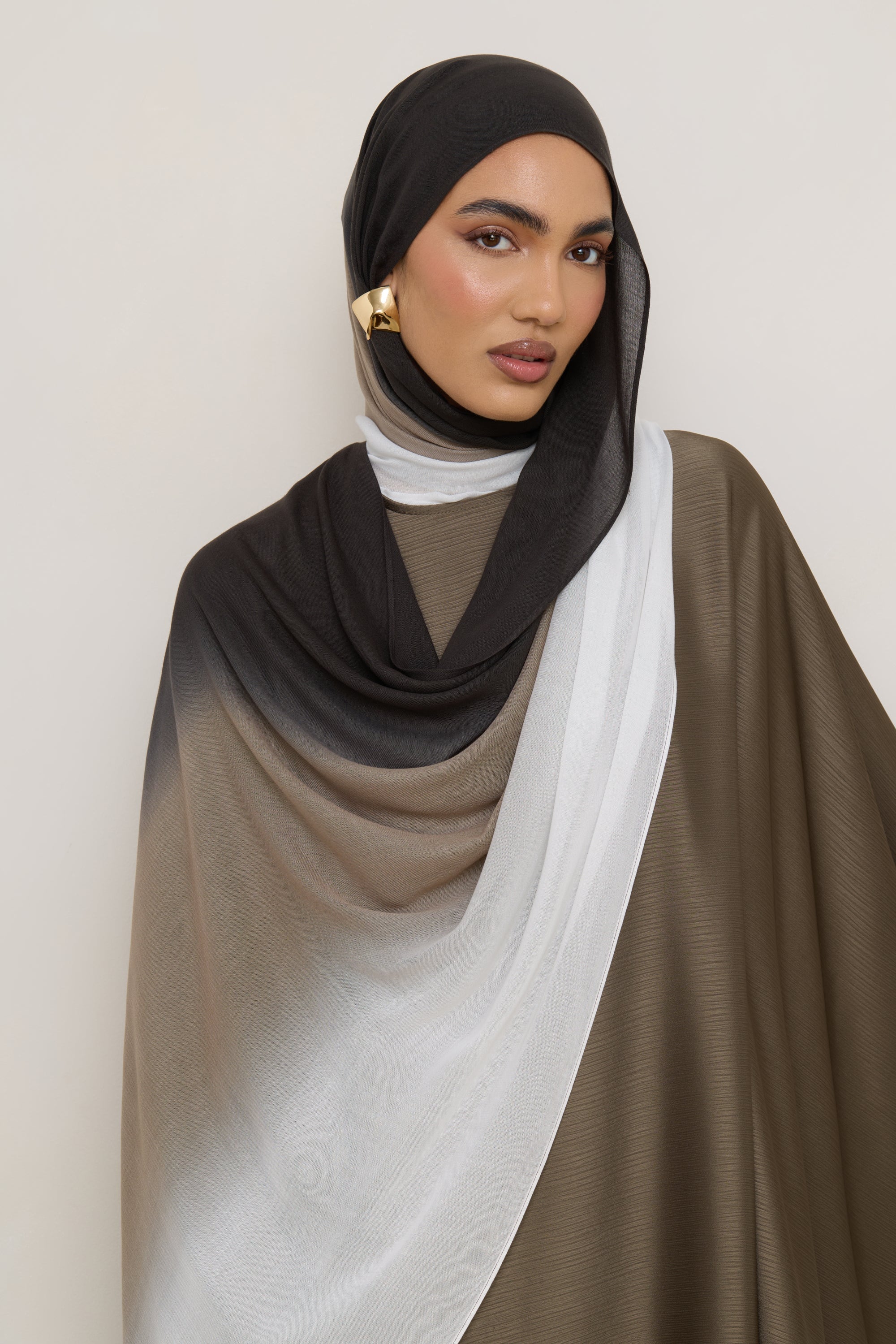 Ombre Modal Hijab - Khaki Wash Hijabs Veiled