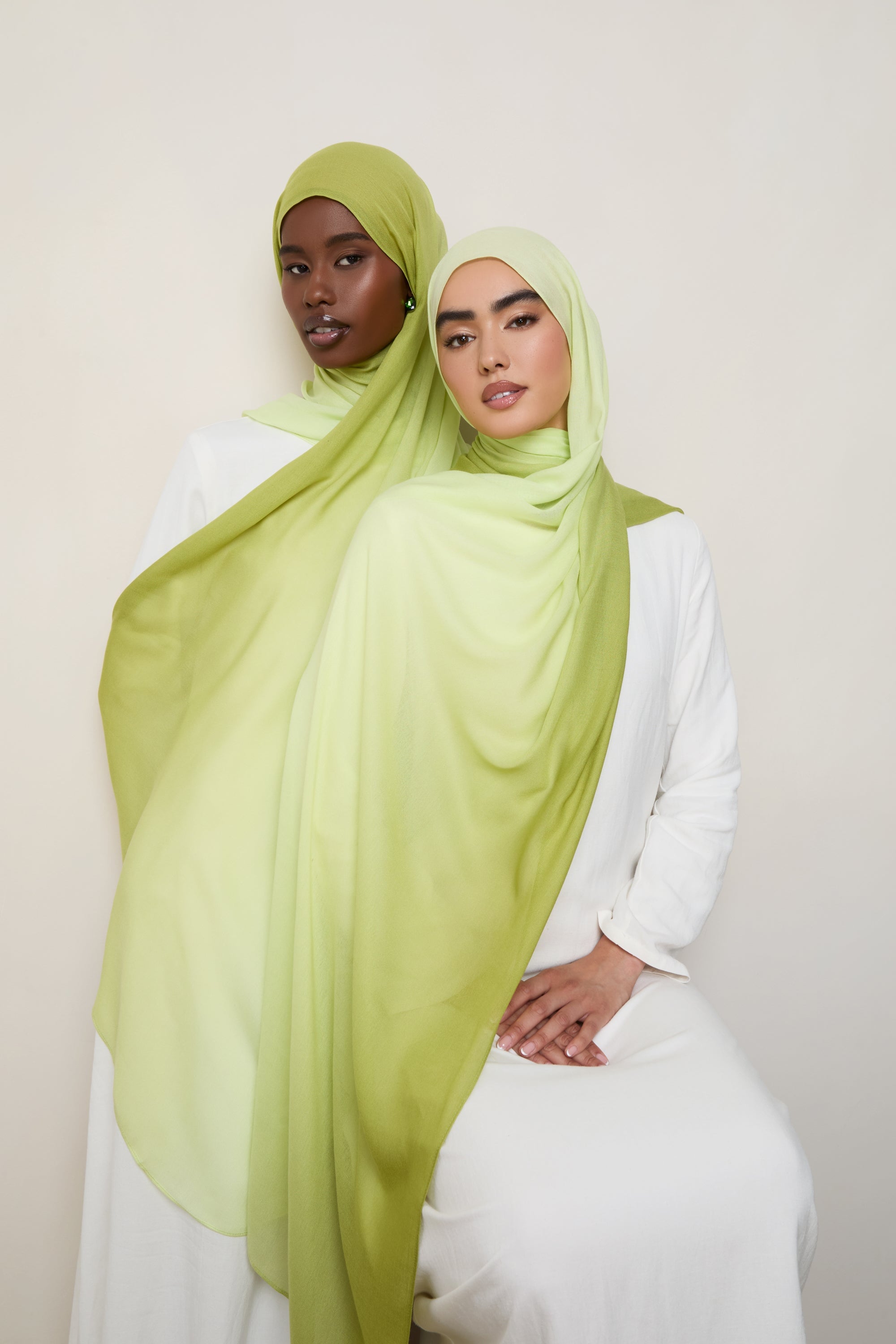 Ombre Modal Hijab - Lime Hijabs Veiled