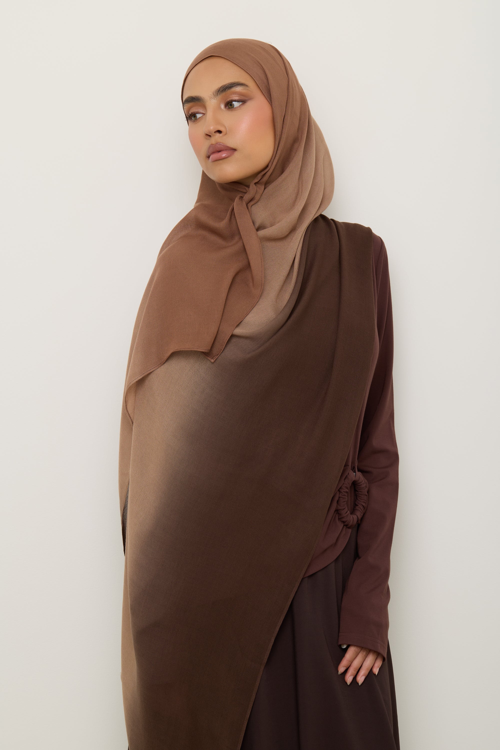 Ombre Modal Hijab - Nutmeg Latte Hijab Veiled