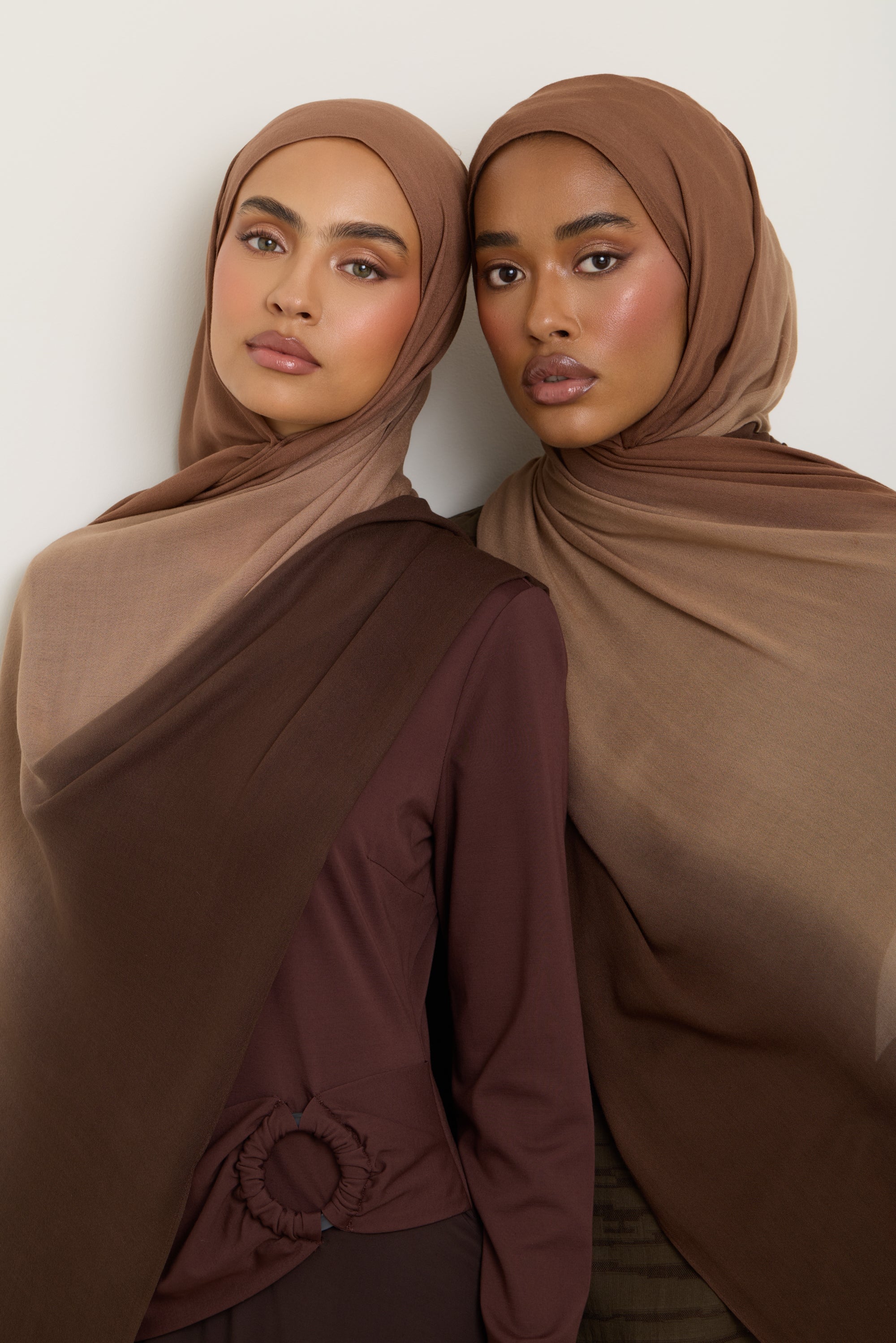Ombre Modal Hijab - Nutmeg Latte Hijab Veiled