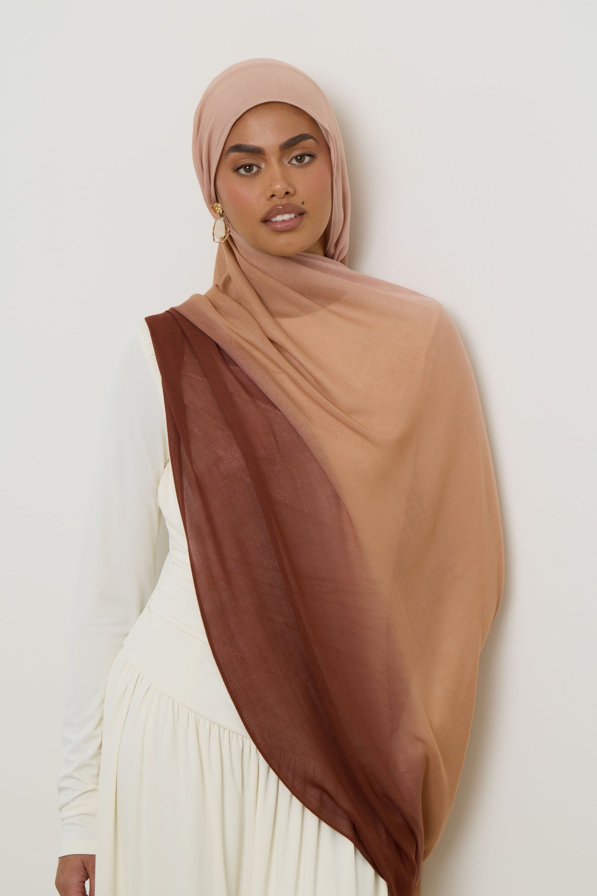 Ombre Modal Hijab - Nutmeg Rose Hijabs Veiled