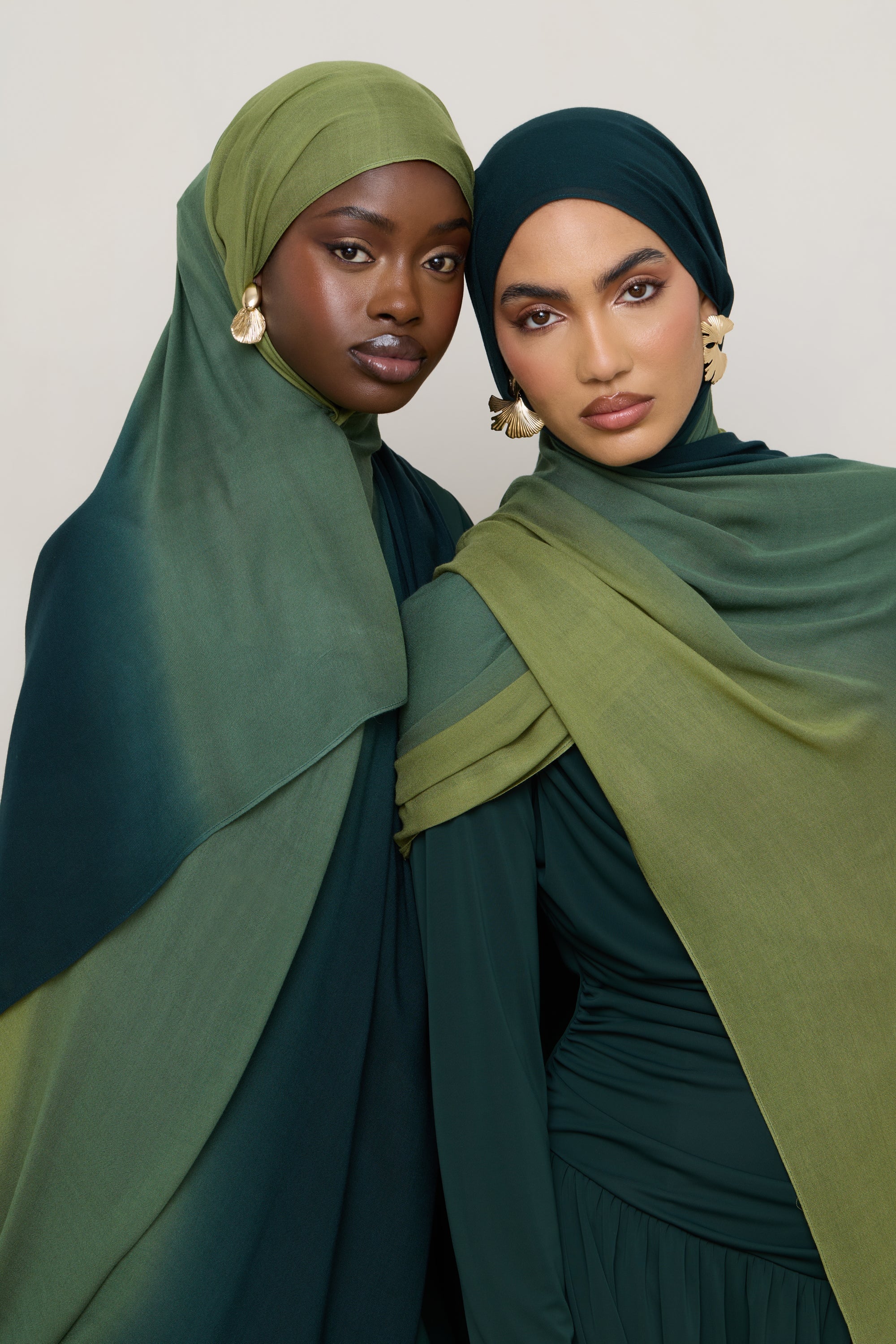 Ombre Modal Hijab - Olive Foam Hijabs Veiled
