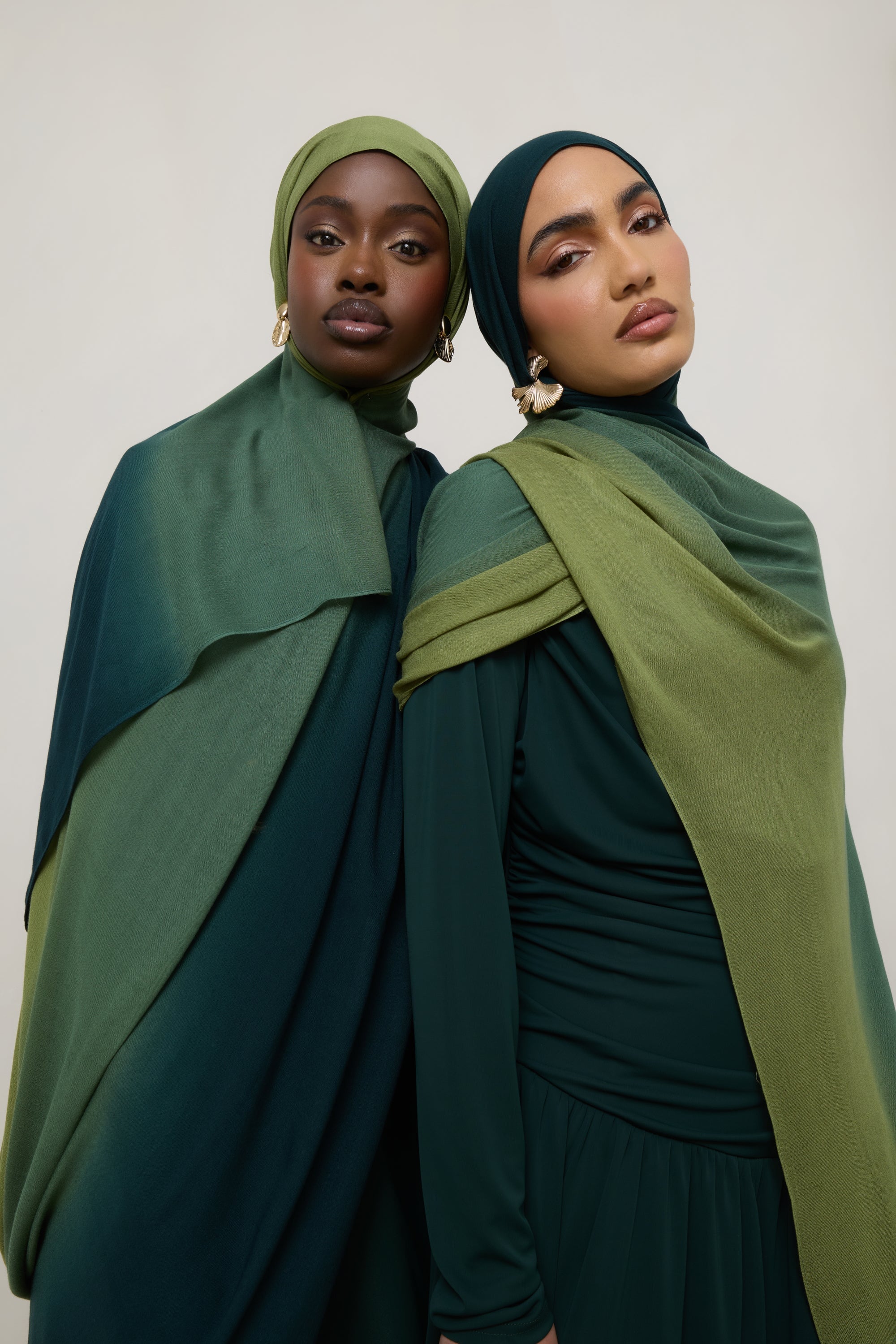 Ombre Modal Hijab - Olive Foam Hijabs Veiled