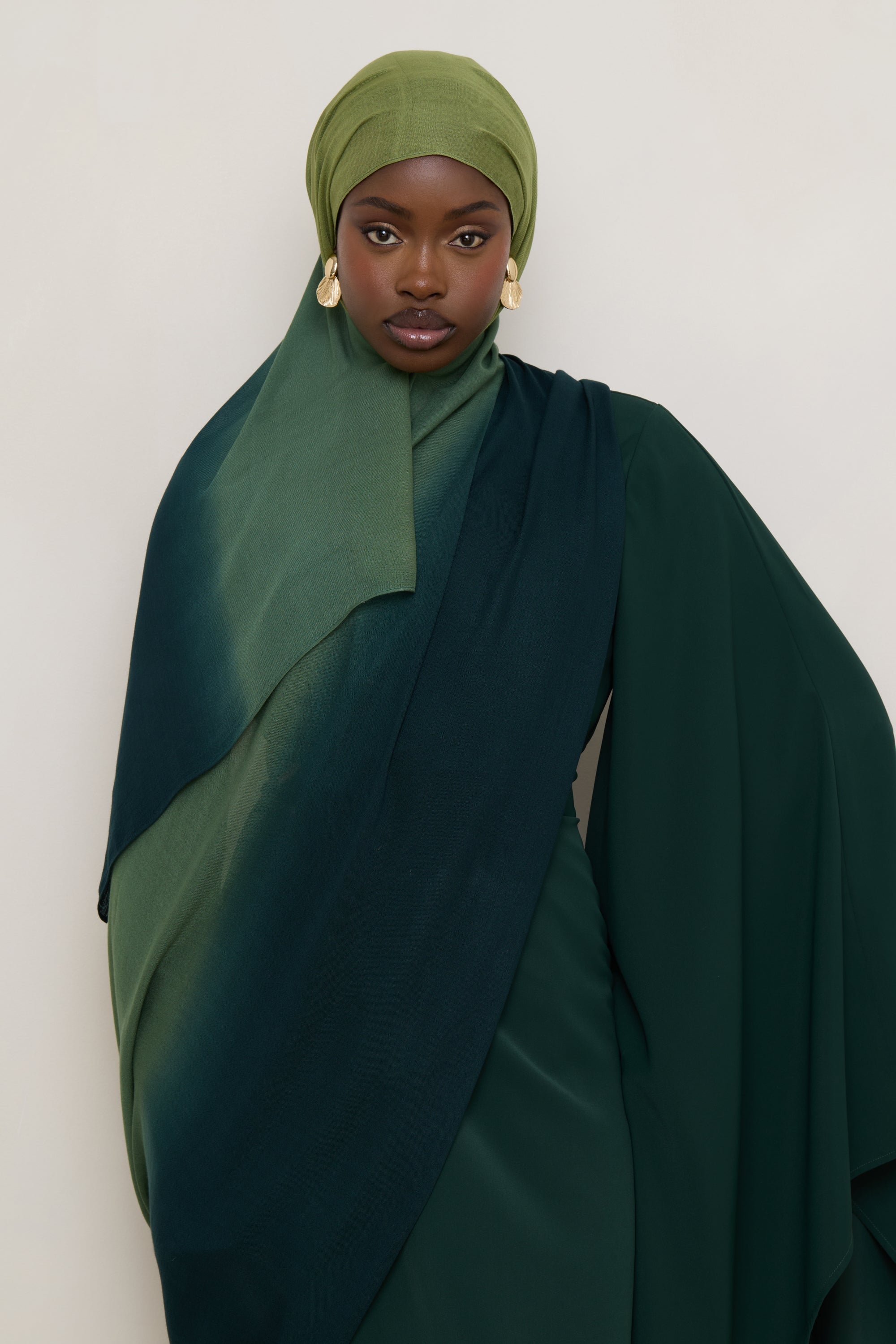 Ombre Modal Hijab - Olive Foam Hijabs Veiled