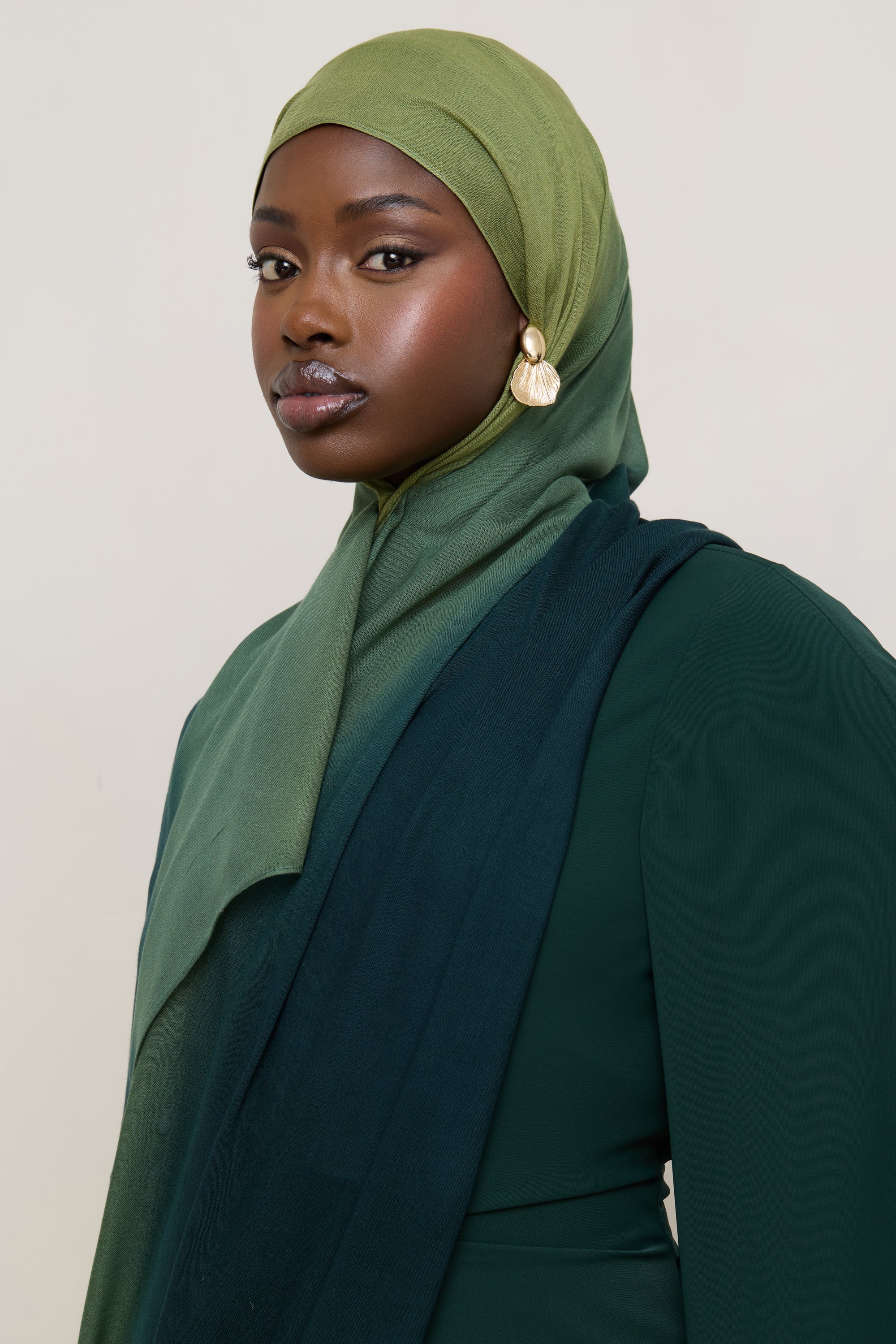 Ombre Modal Hijab - Olive Foam Hijabs Veiled