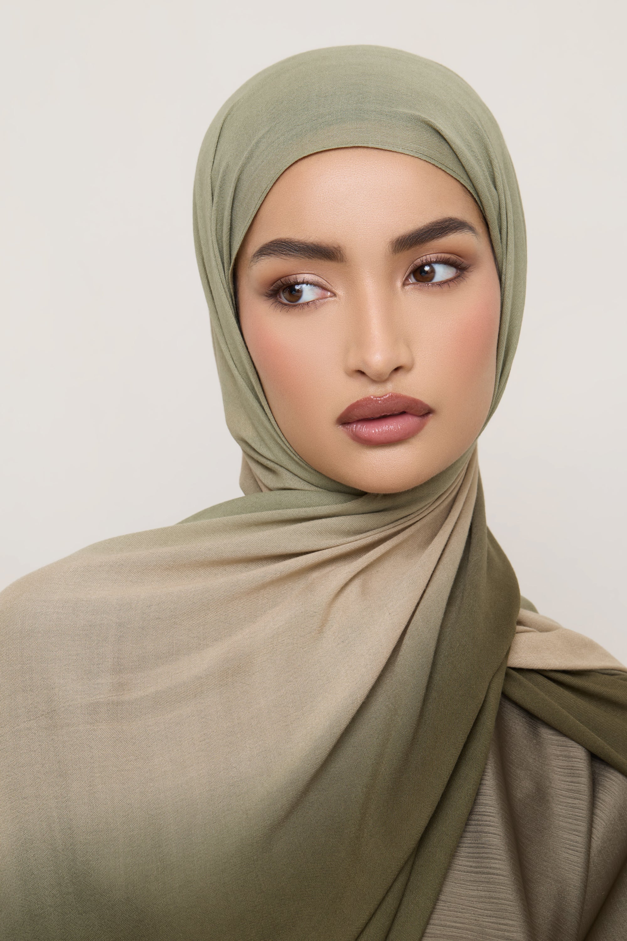 Ombre Modal Hijab - Olive Nougat Hijabs Veiled