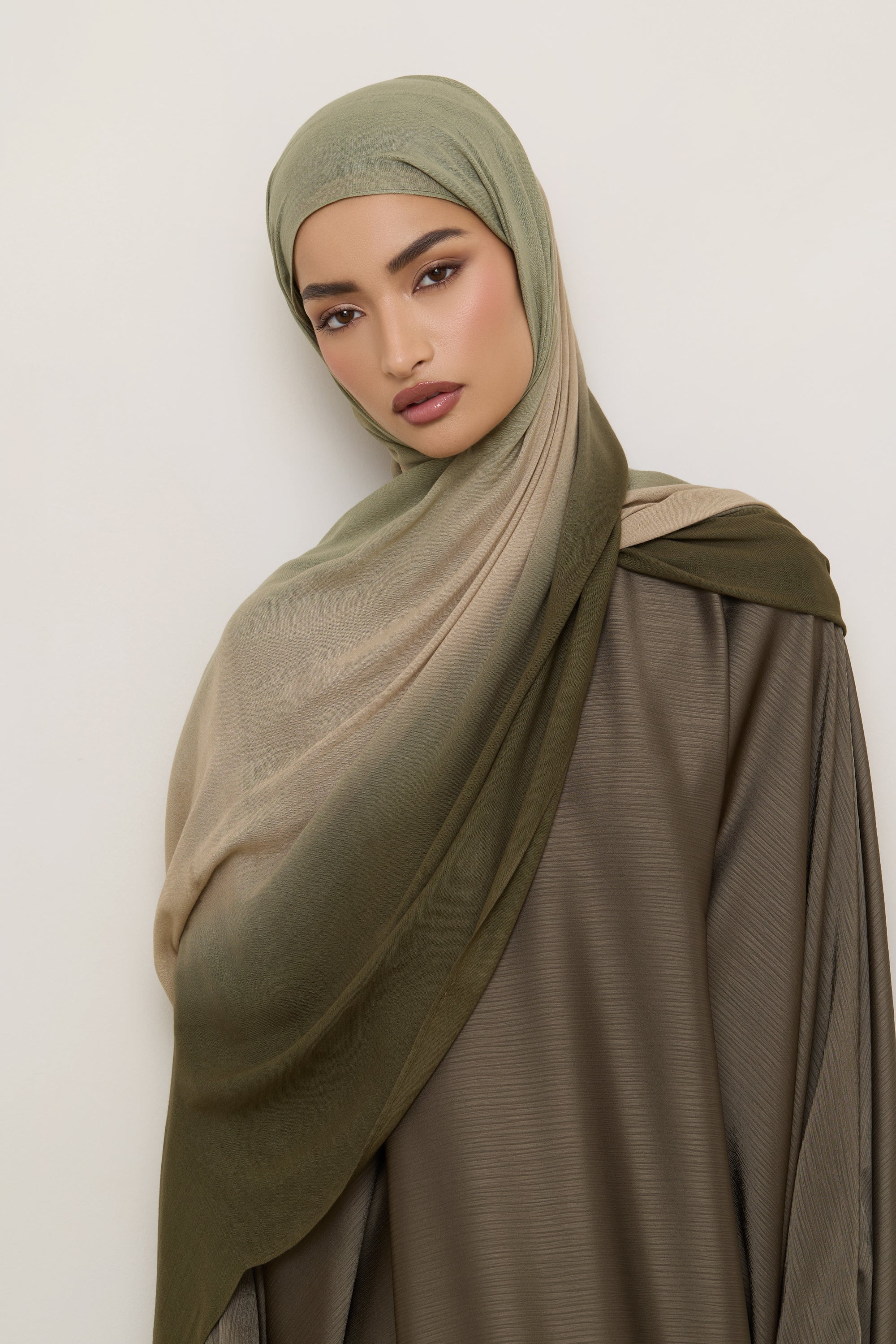 Ombre Modal Hijab - Olive Nougat Hijabs Veiled