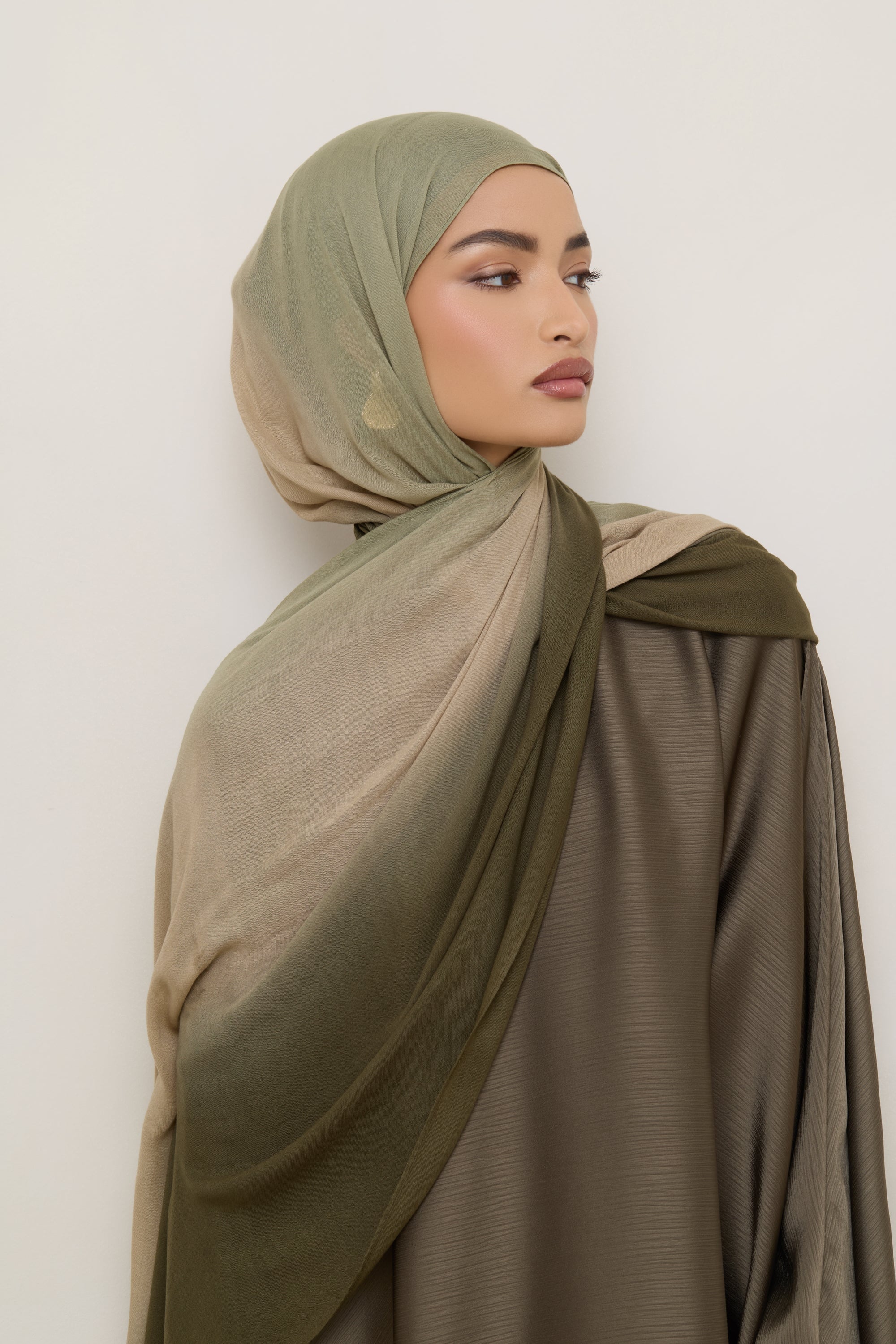 Ombre Modal Hijab - Olive Nougat Hijabs Veiled