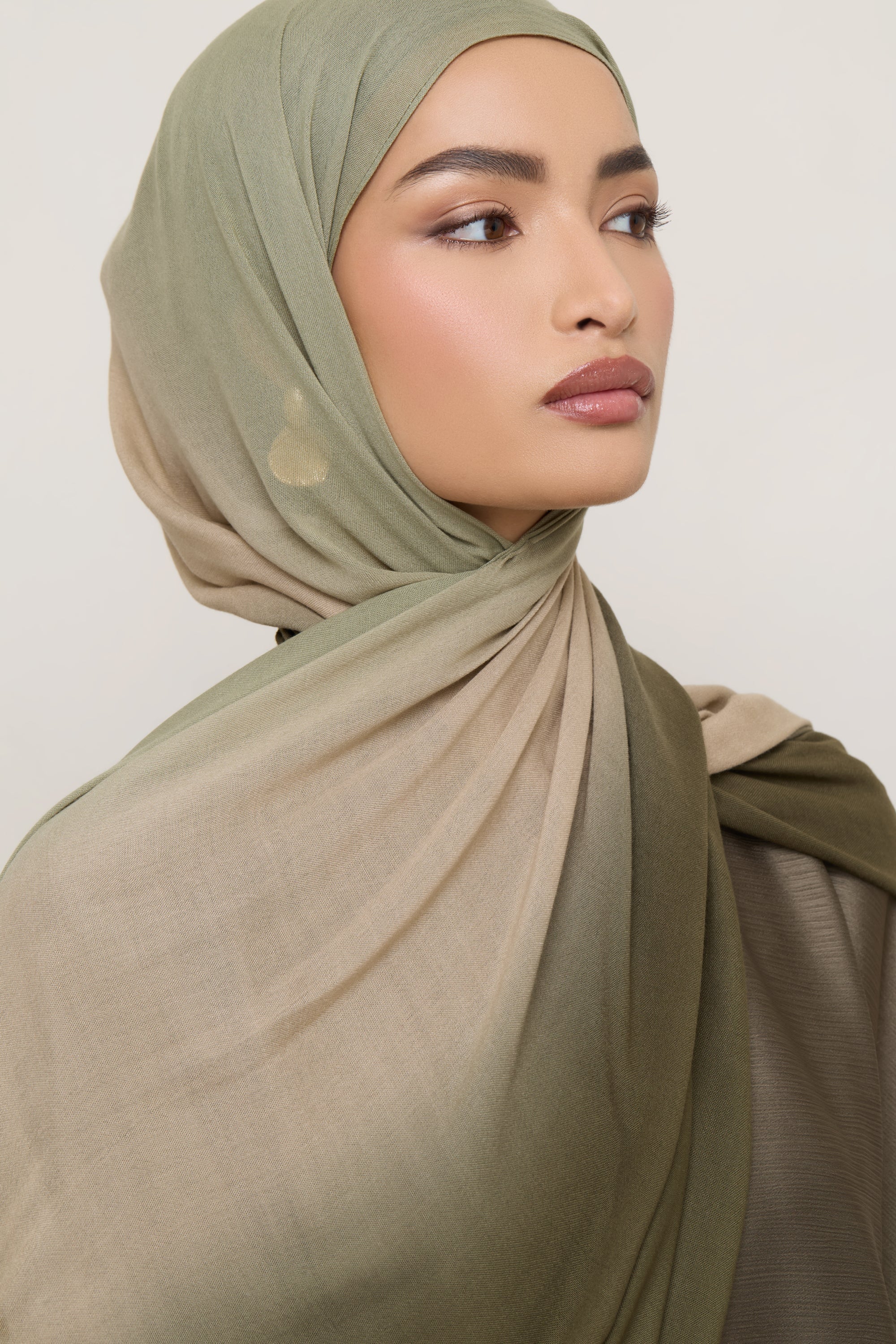 Ombre Modal Hijab - Olive Nougat Hijabs Veiled