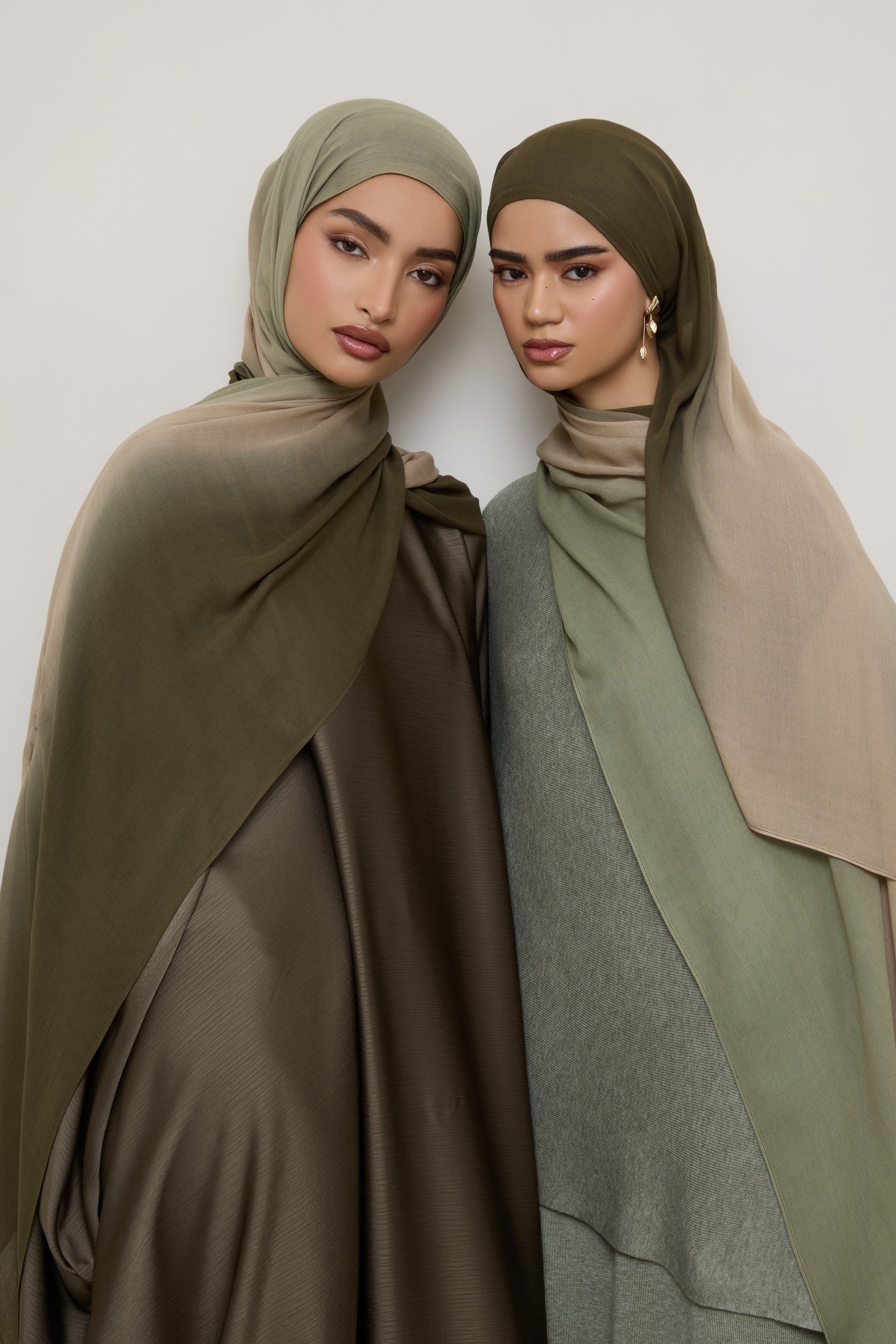 Ombre Modal Hijab - Olive Nougat Hijabs Veiled
