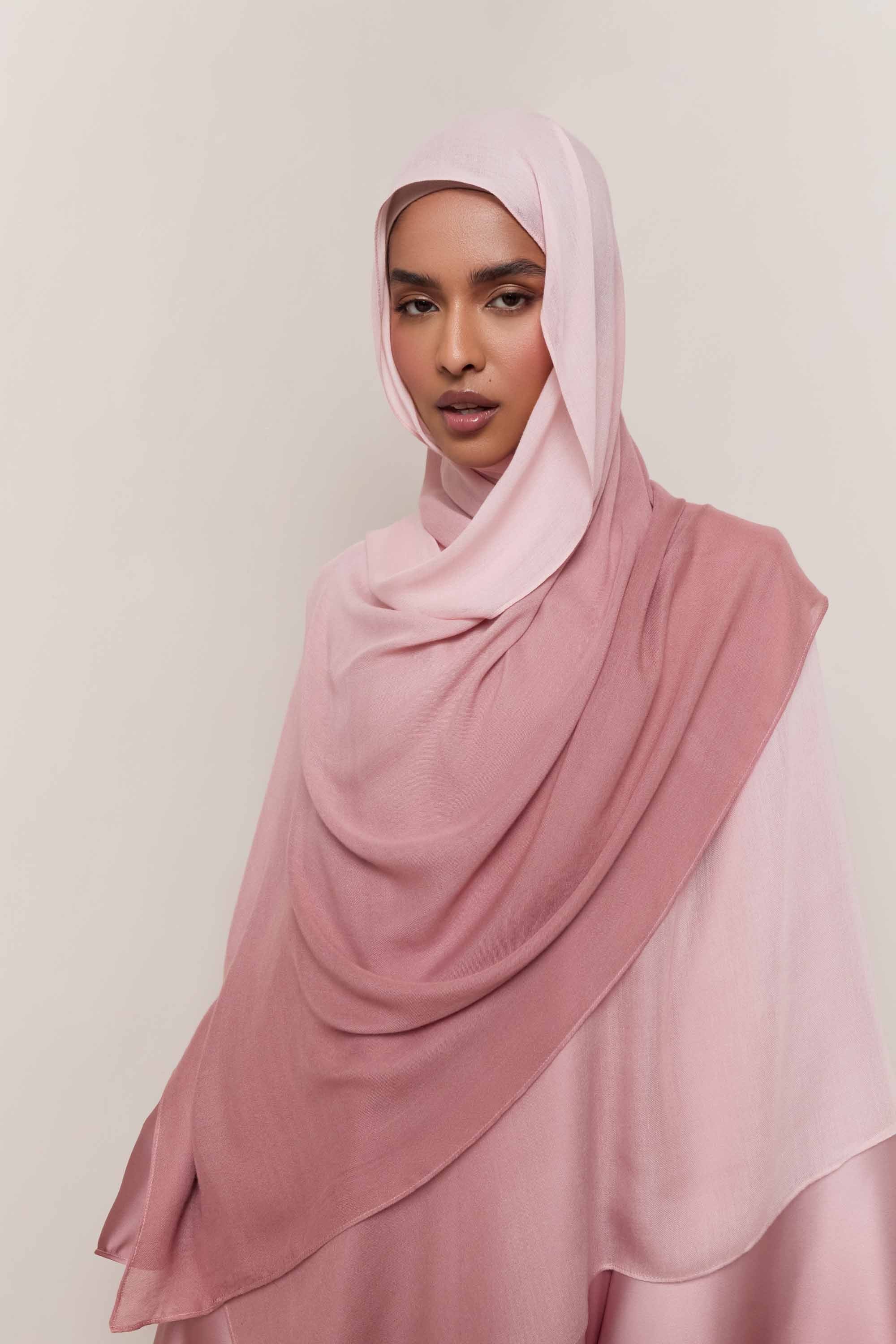 Ombre Modal Hijab - Pink Pearl Hijabs Veiled