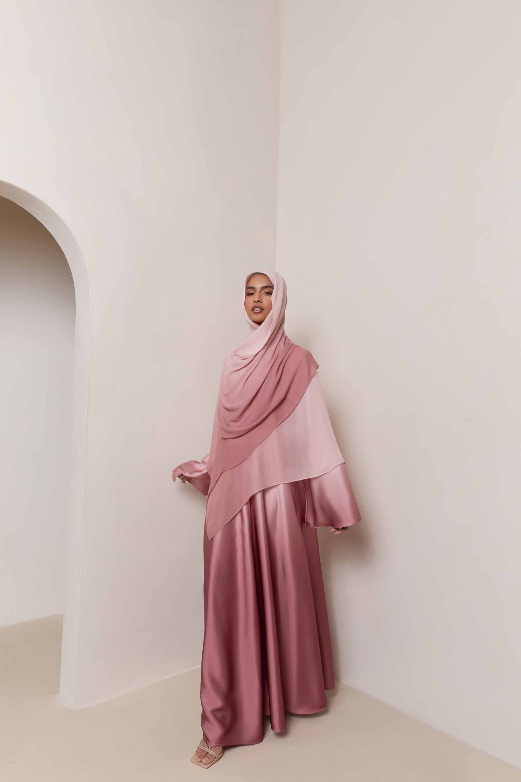 Ombre Modal Hijab - Pink Pearl Hijabs Veiled