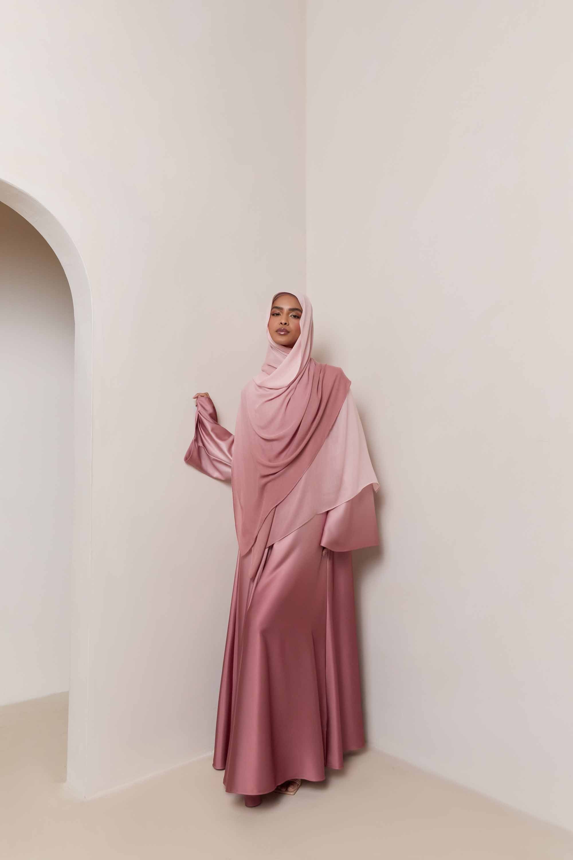 Ombre Modal Hijab - Pink Pearl Hijabs Veiled