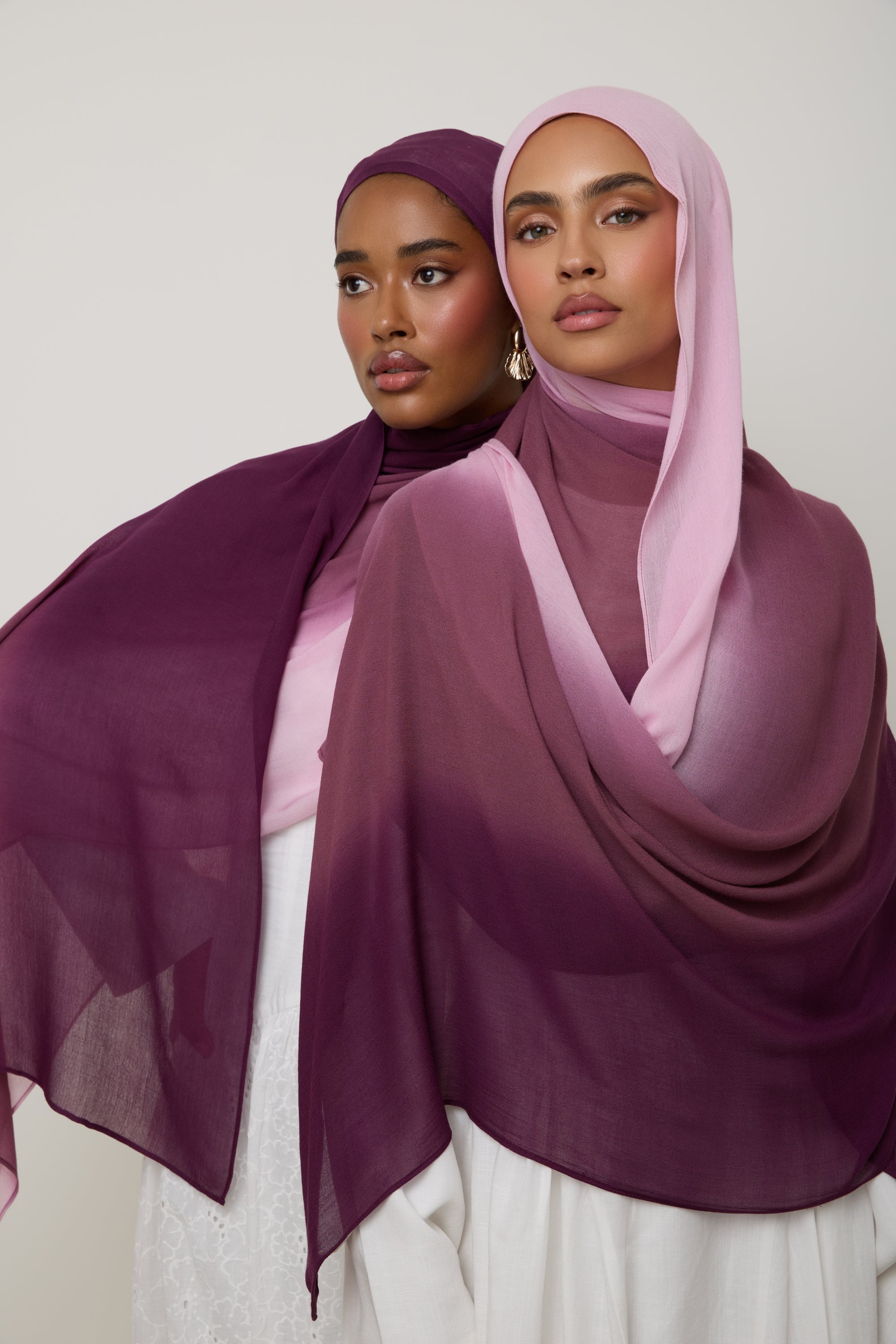 Ombre Modal Hijab - Royal Plum Hijab Veiled