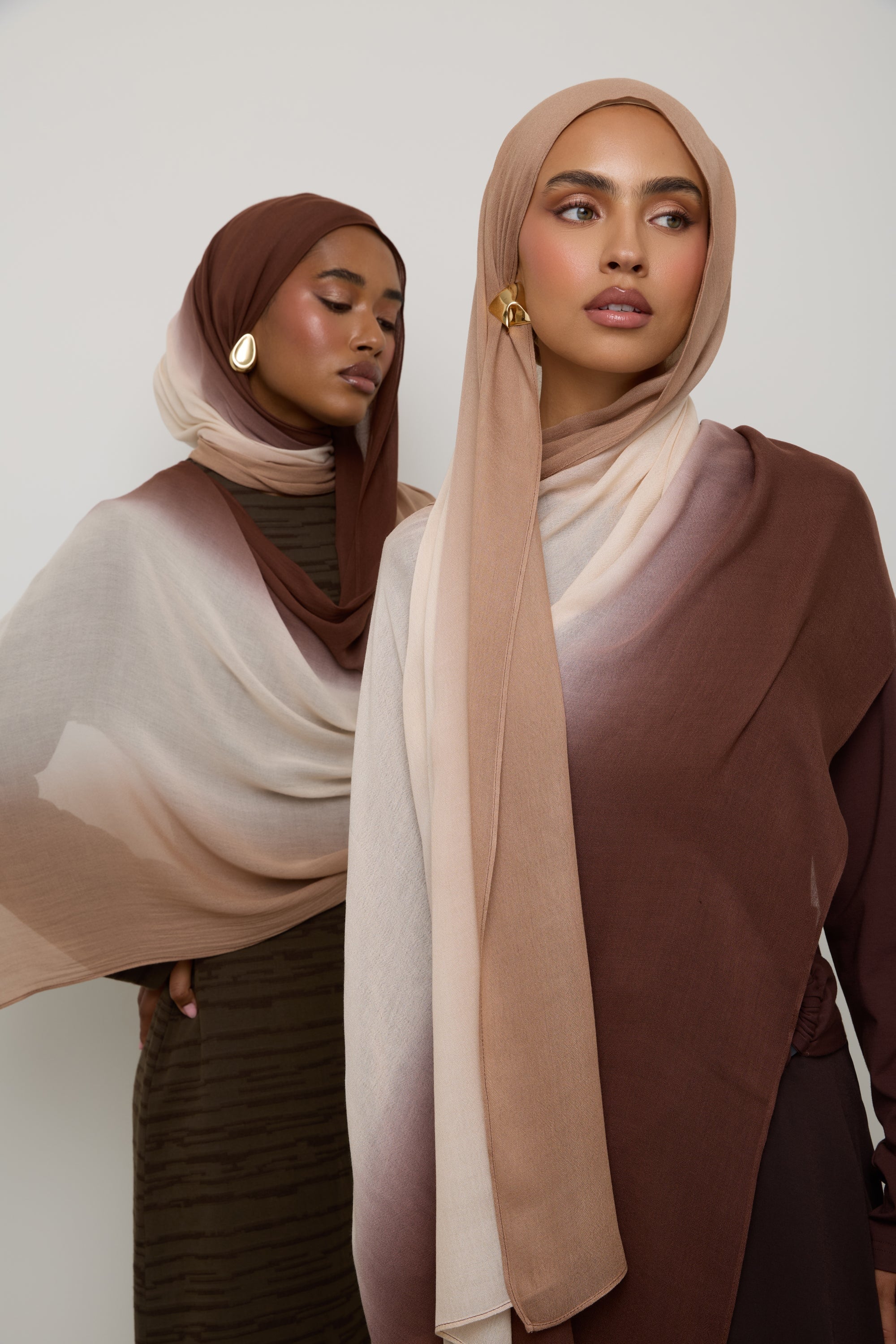 Ombre Modal Hijab - Sand Dollar Hijab Veiled