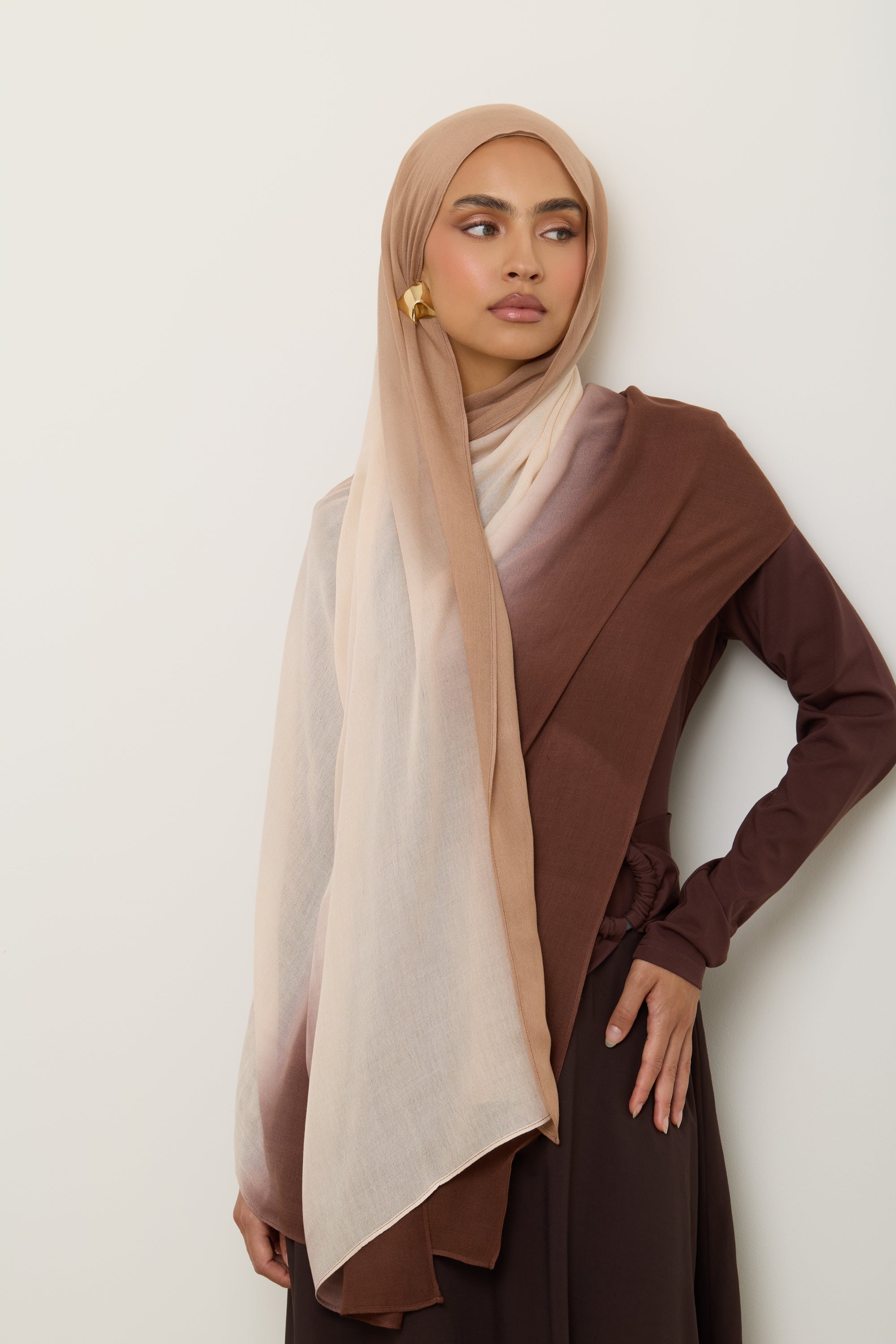 Ombre Modal Hijab - Sand Dollar Hijab Veiled