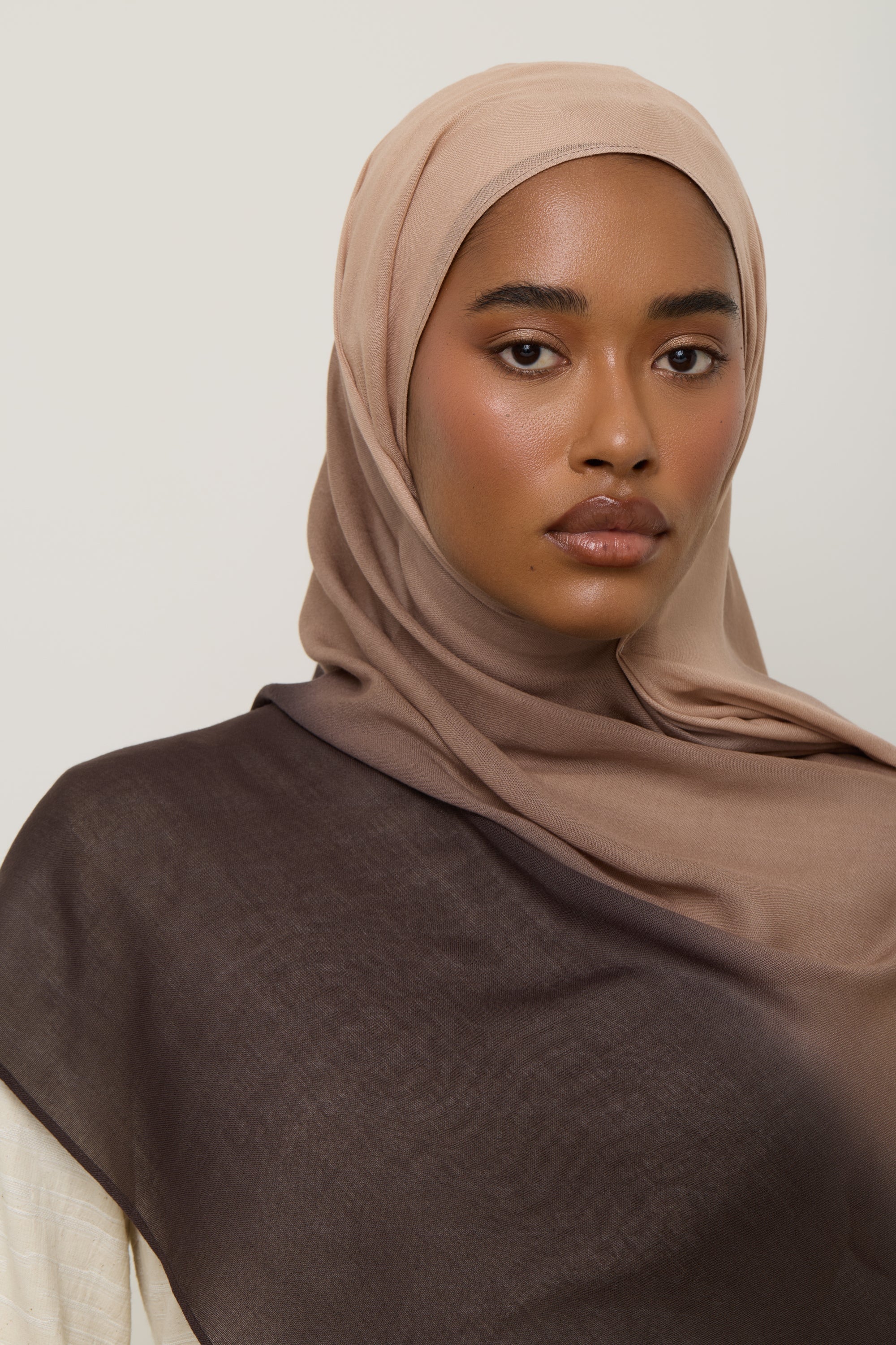 Ombre Modal Hijab - Sand Ganache Hijab Veiled