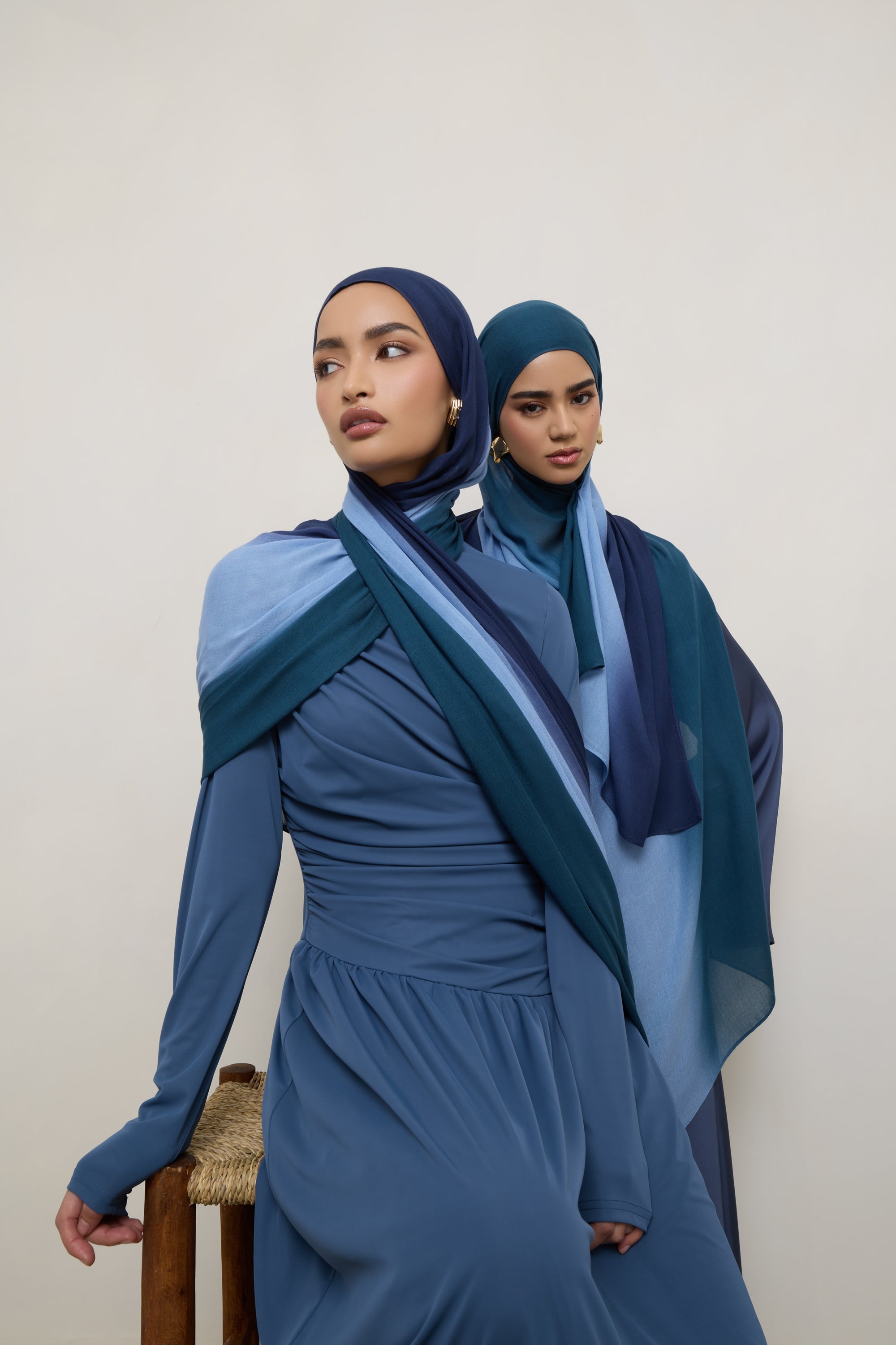 Ombre Modal Hijab - Sky Blue Hijabs Veiled