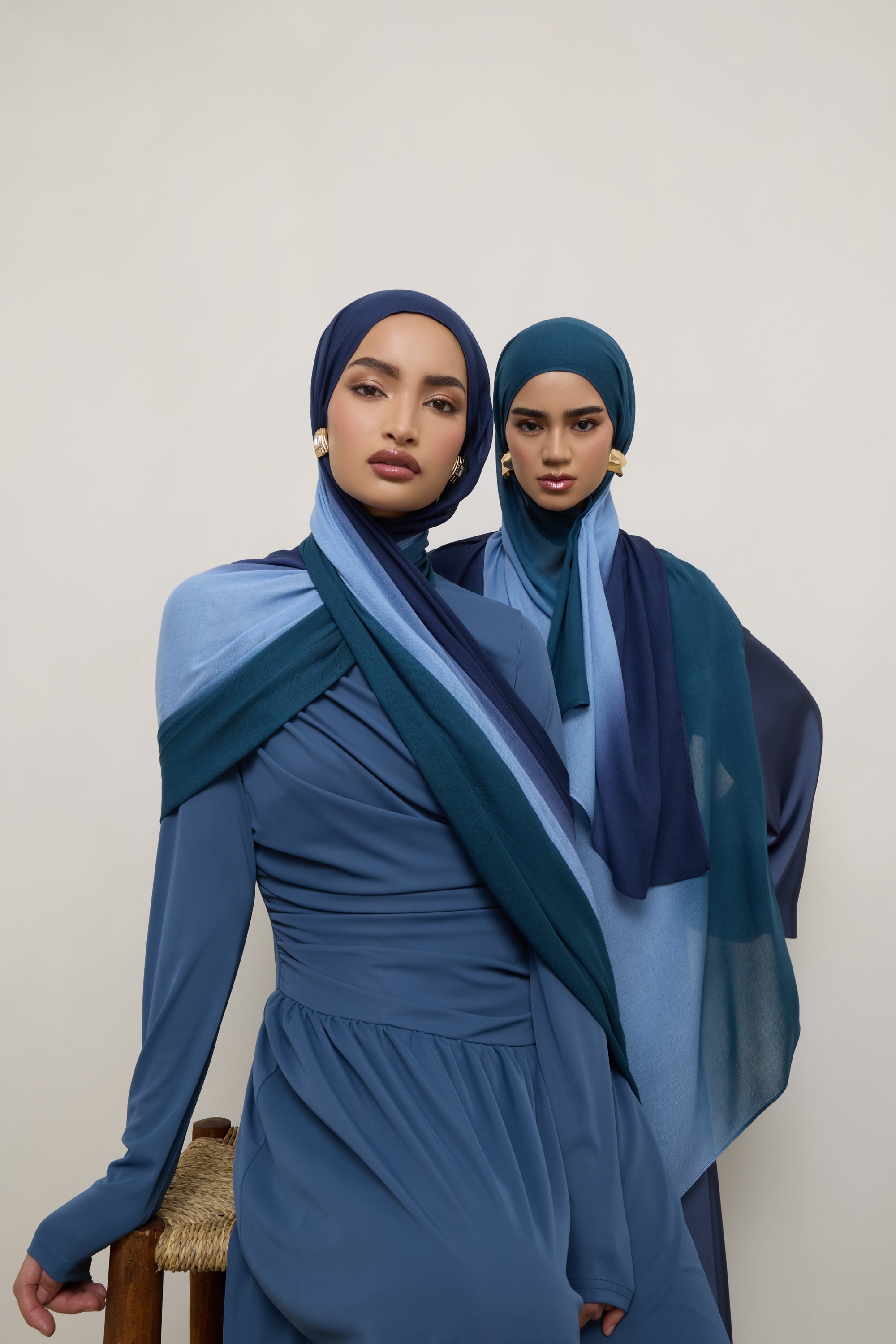Ombre Modal Hijab - Sky Blue Hijabs Veiled