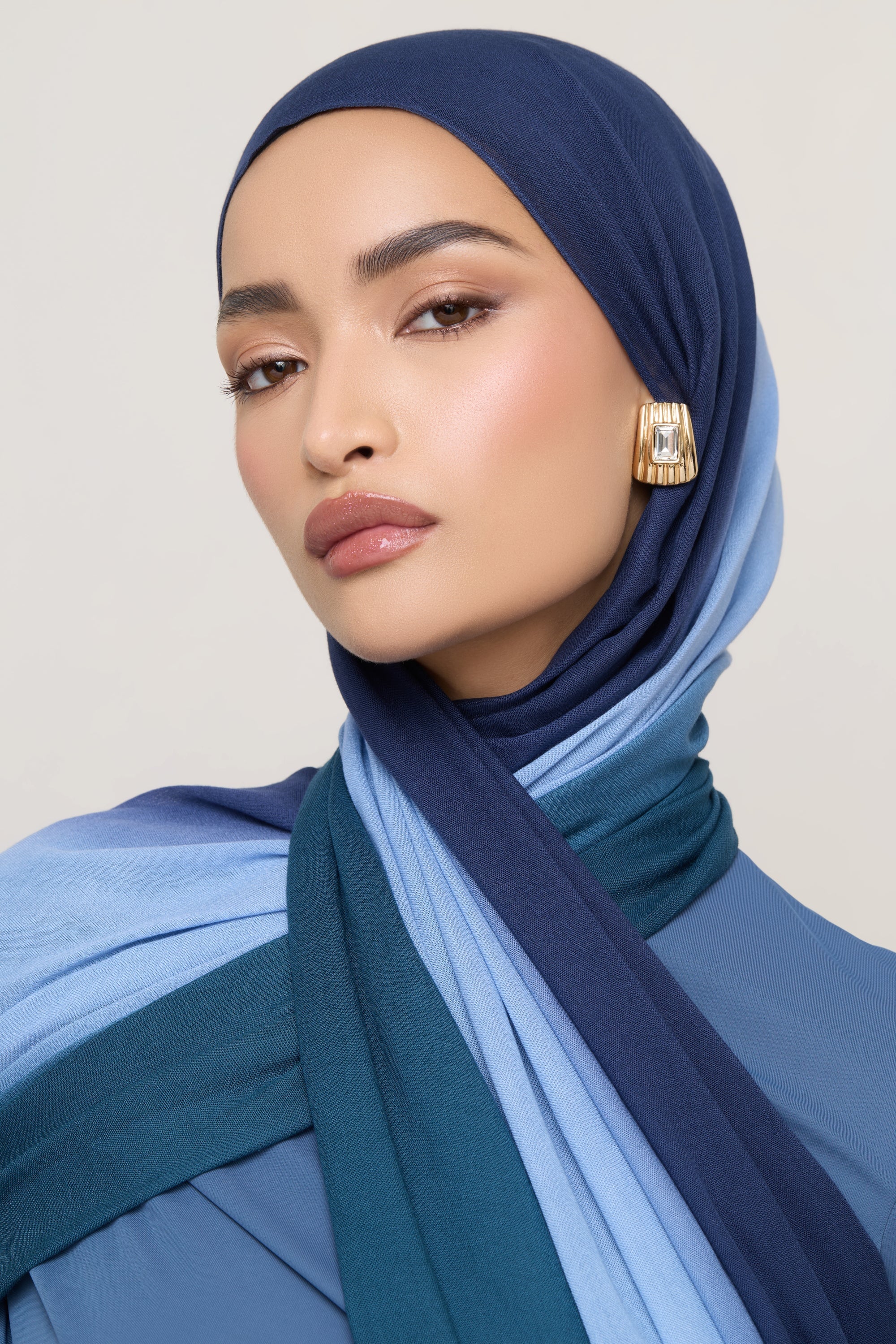 Ombre Modal Hijab - Sky Blue Hijabs Veiled