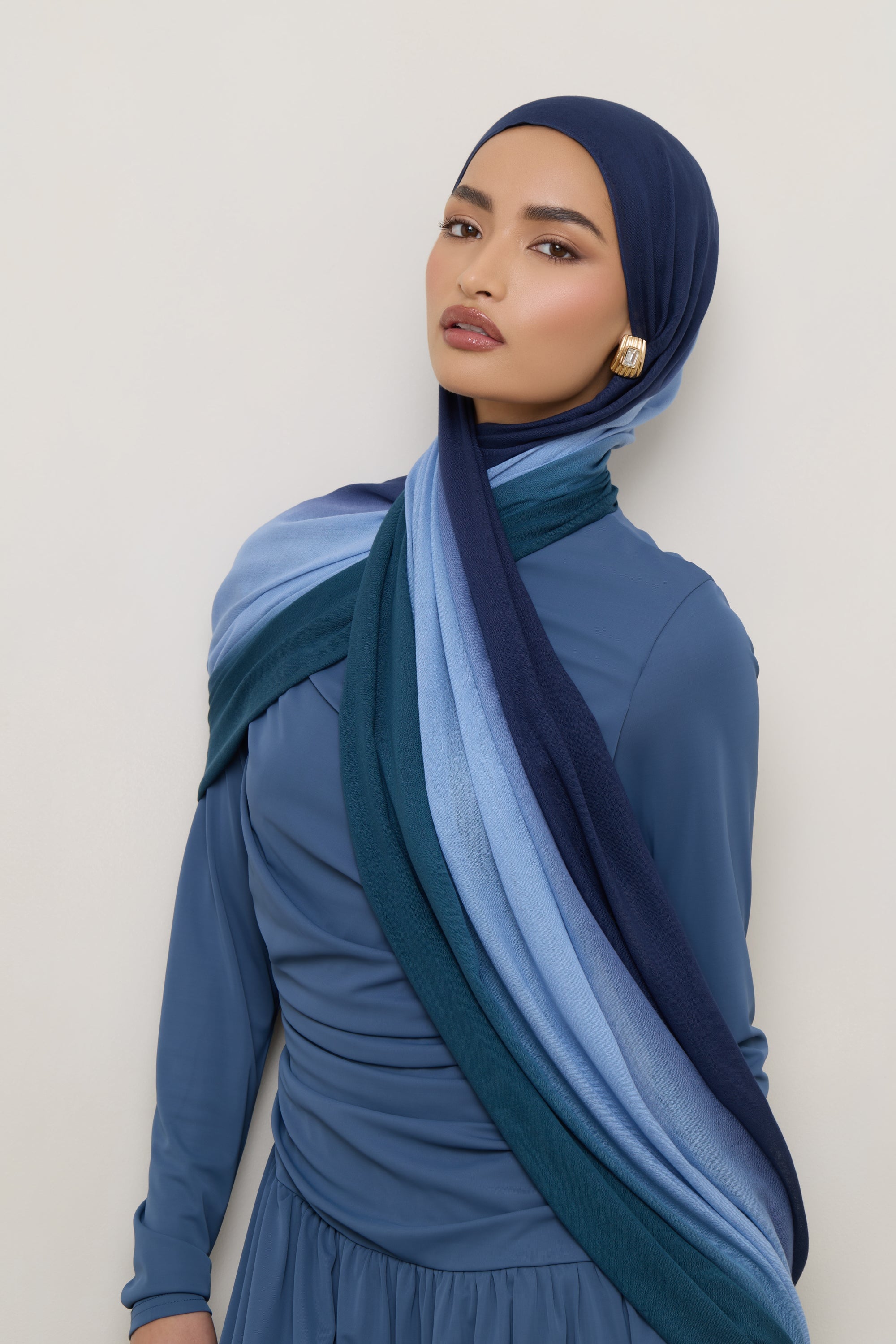 Ombre Modal Hijab - Sky Blue Hijabs Veiled