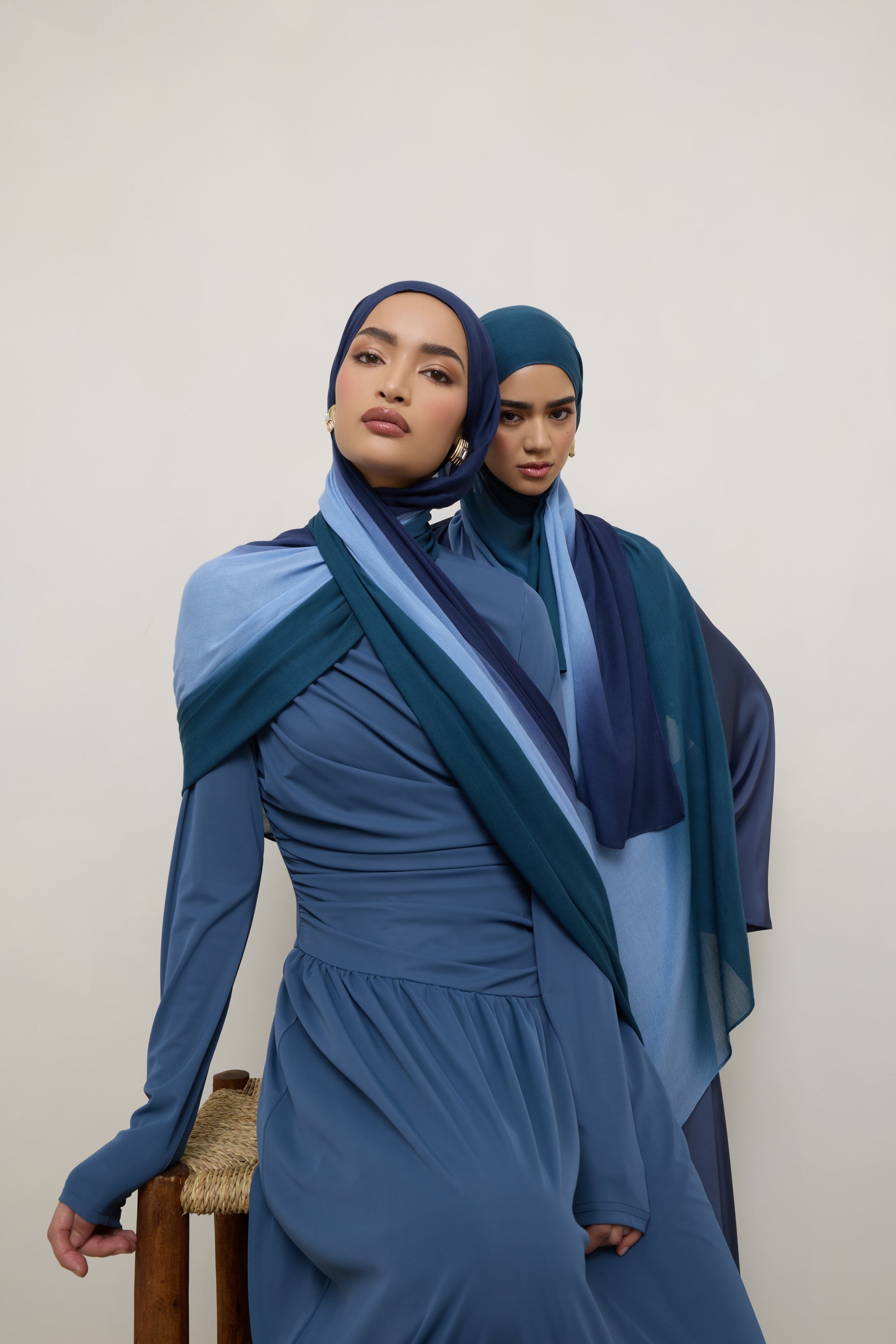 Ombre Modal Hijab - Sky Blue Hijabs Veiled