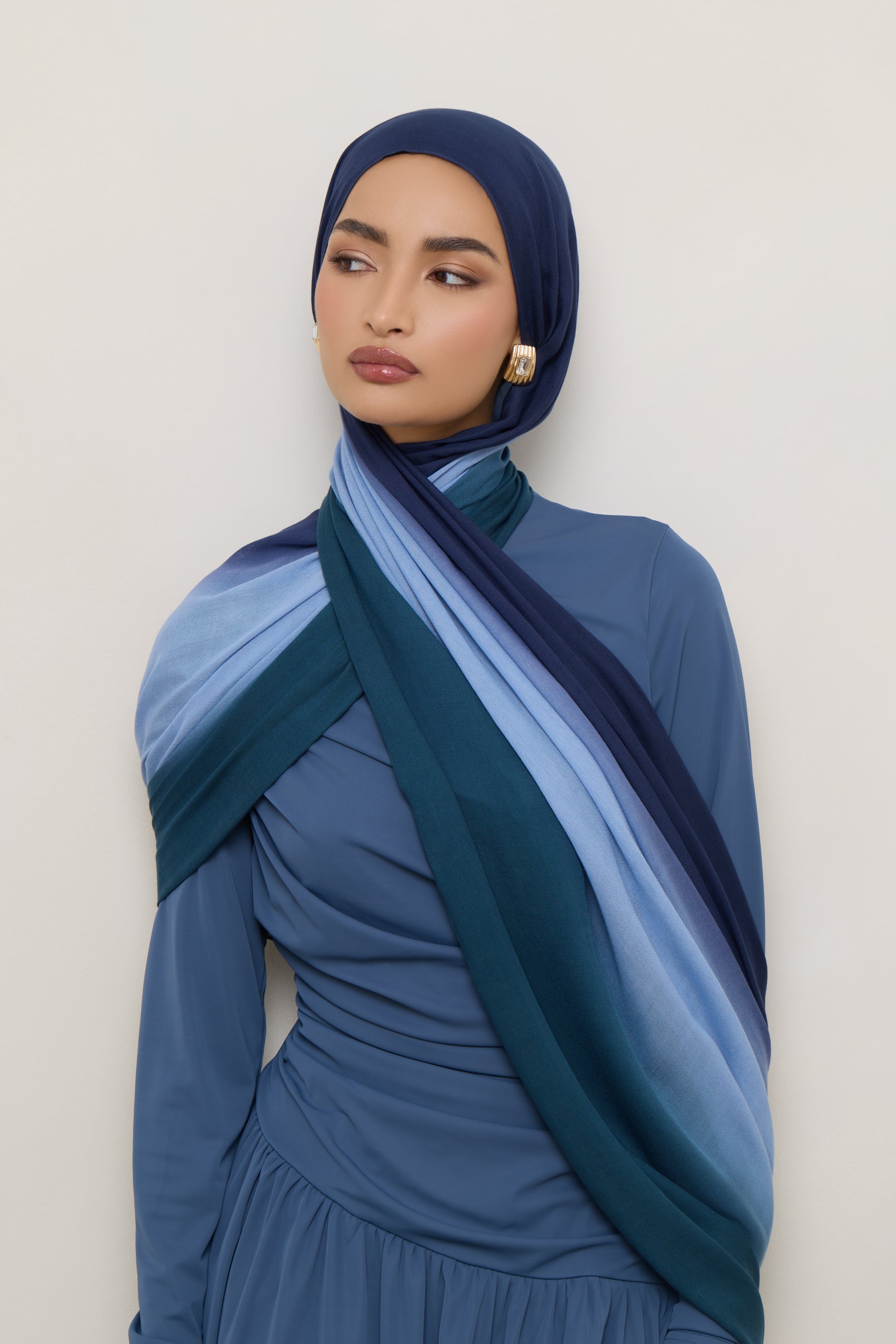 Ombre Modal Hijab - Sky Blue Hijabs Veiled
