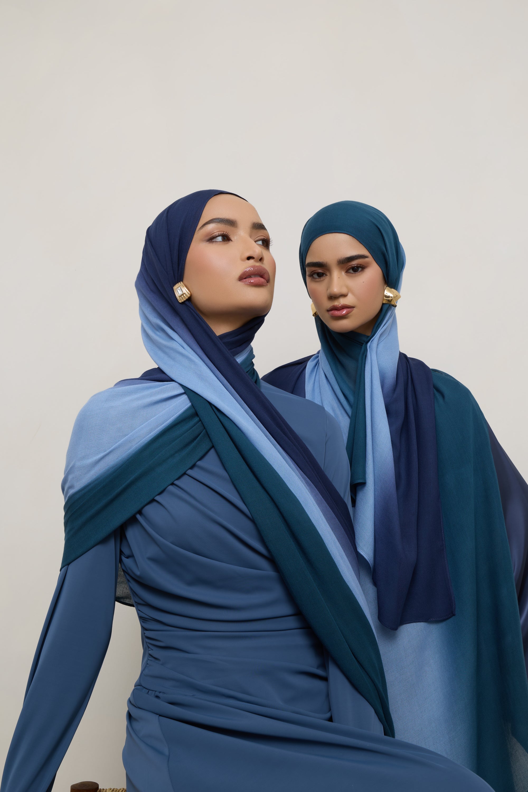 Ombre Modal Hijab - Sky Blue Hijabs Veiled