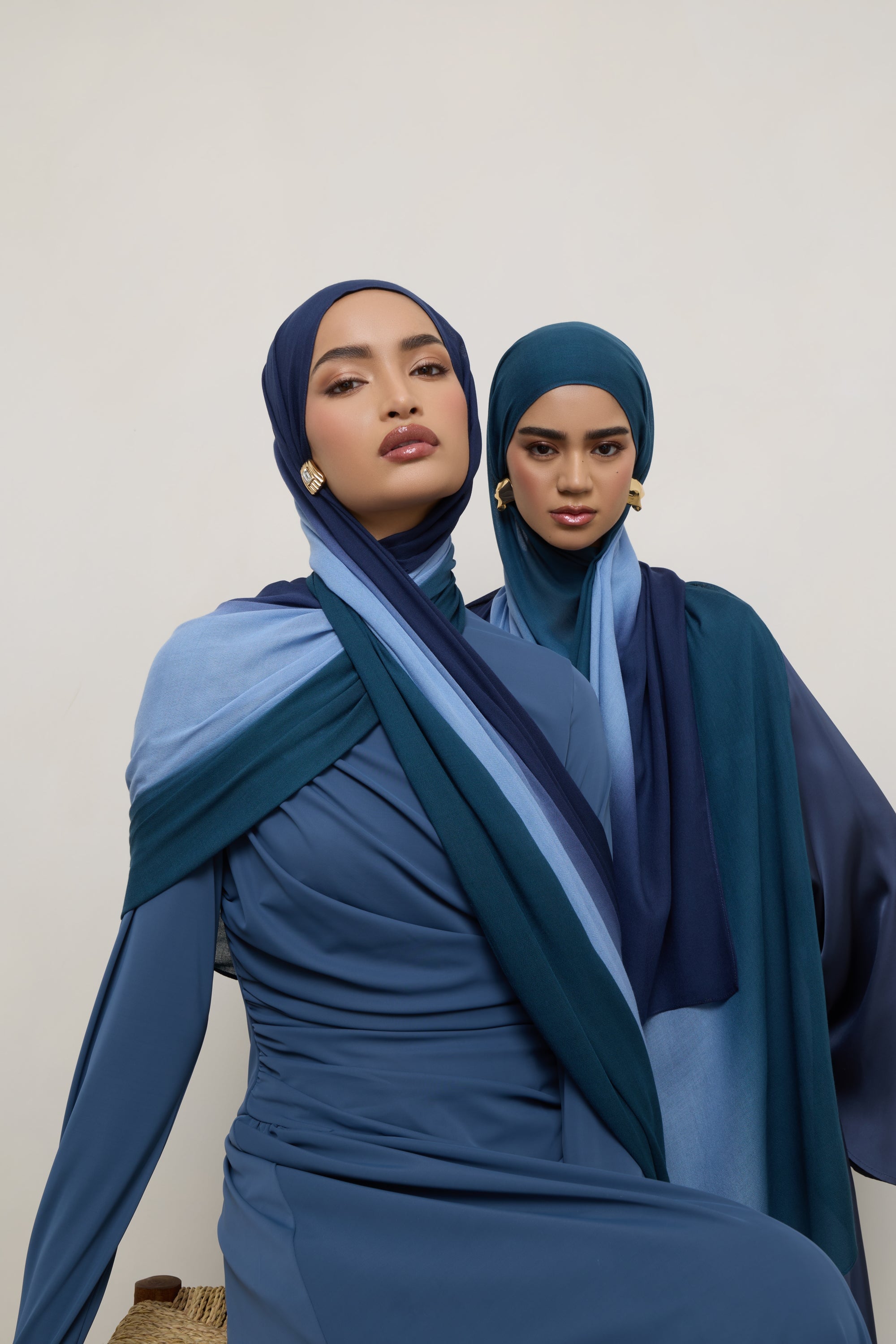 Ombre Modal Hijab - Sky Blue Hijabs Veiled